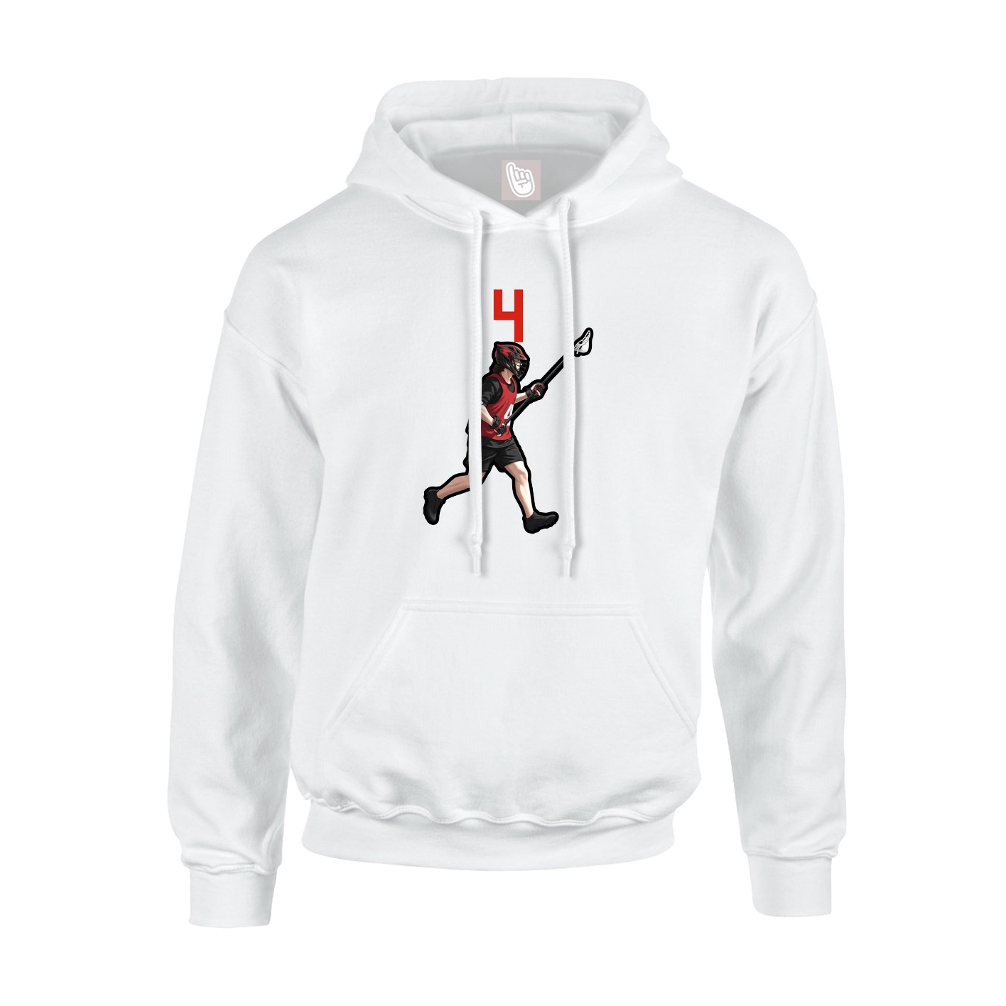 Youth Hoodie — Number Top in White