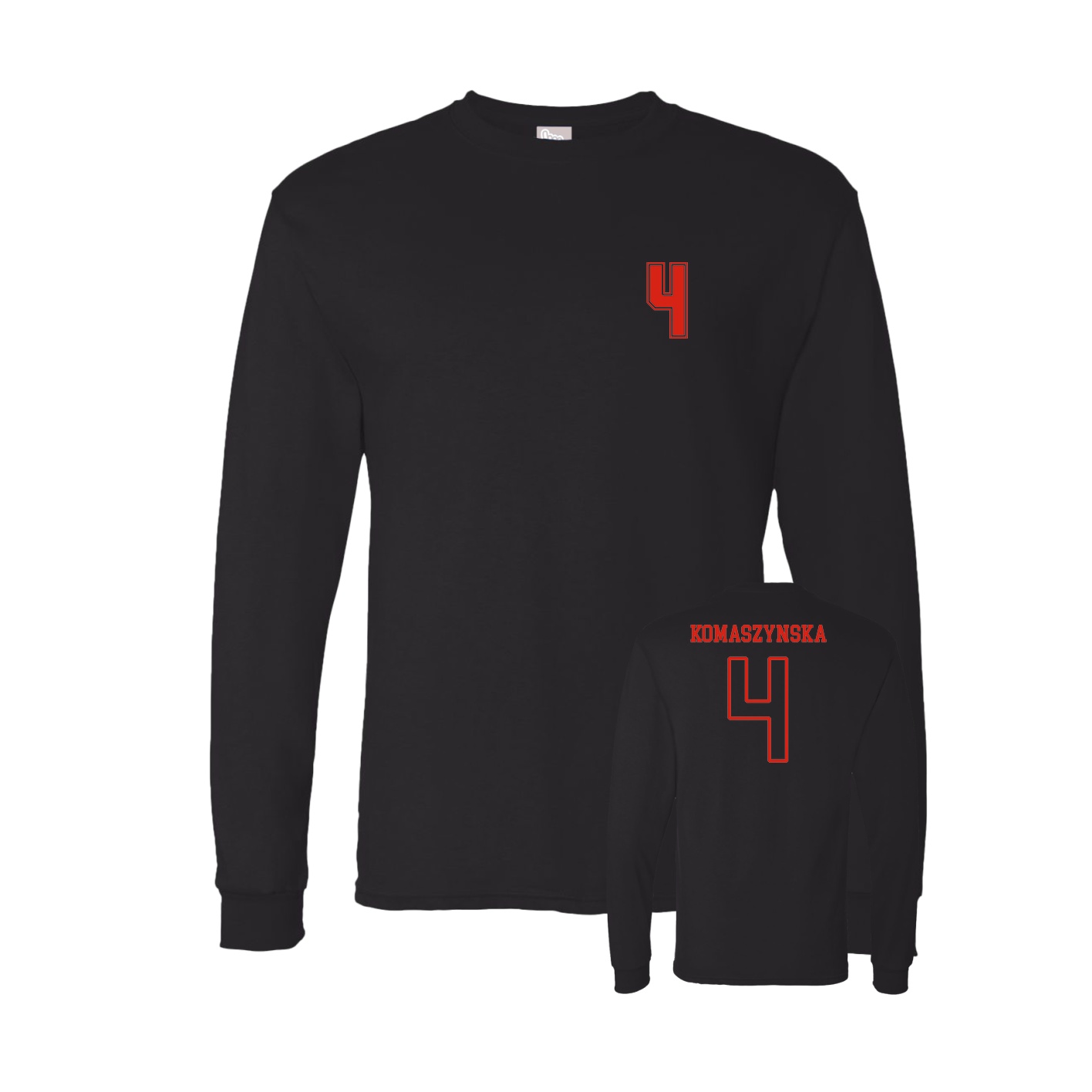 Long Sleeve Tee — Chest Back in Black