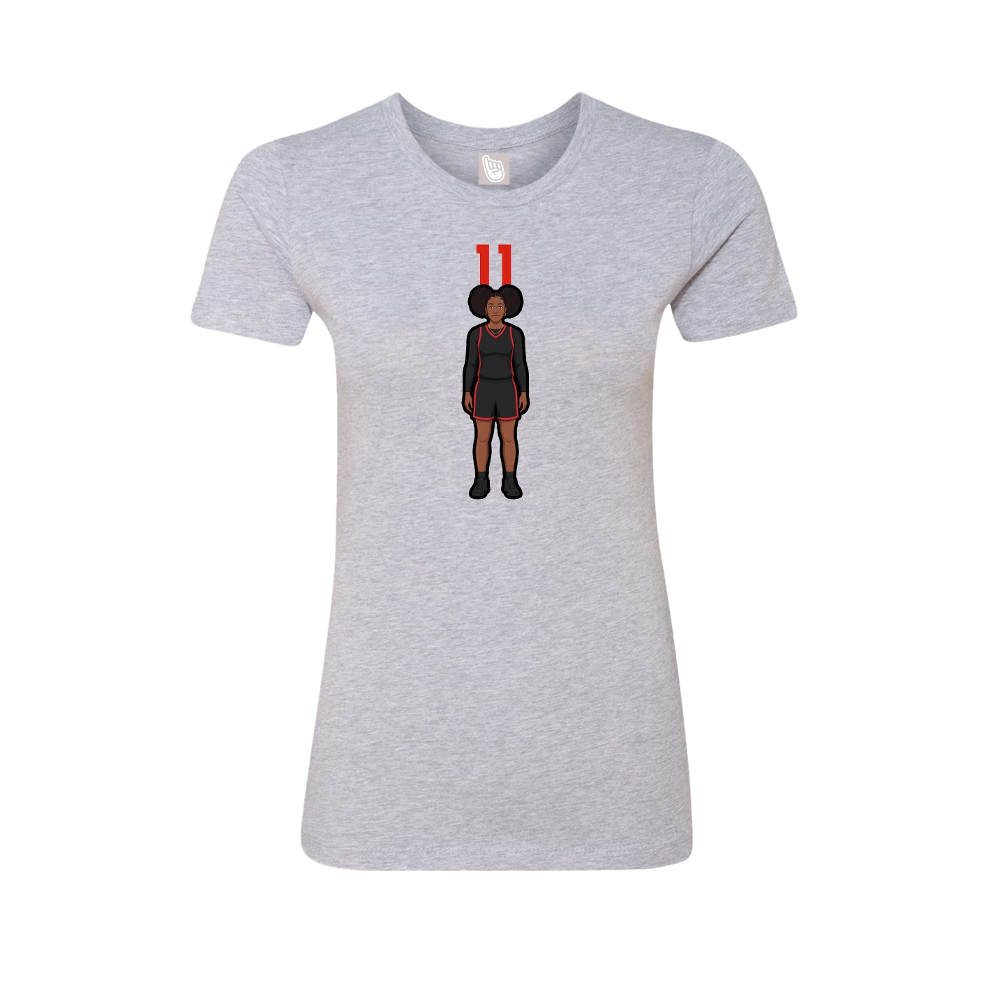 Fitted Women's Tee — Number Top in Grey