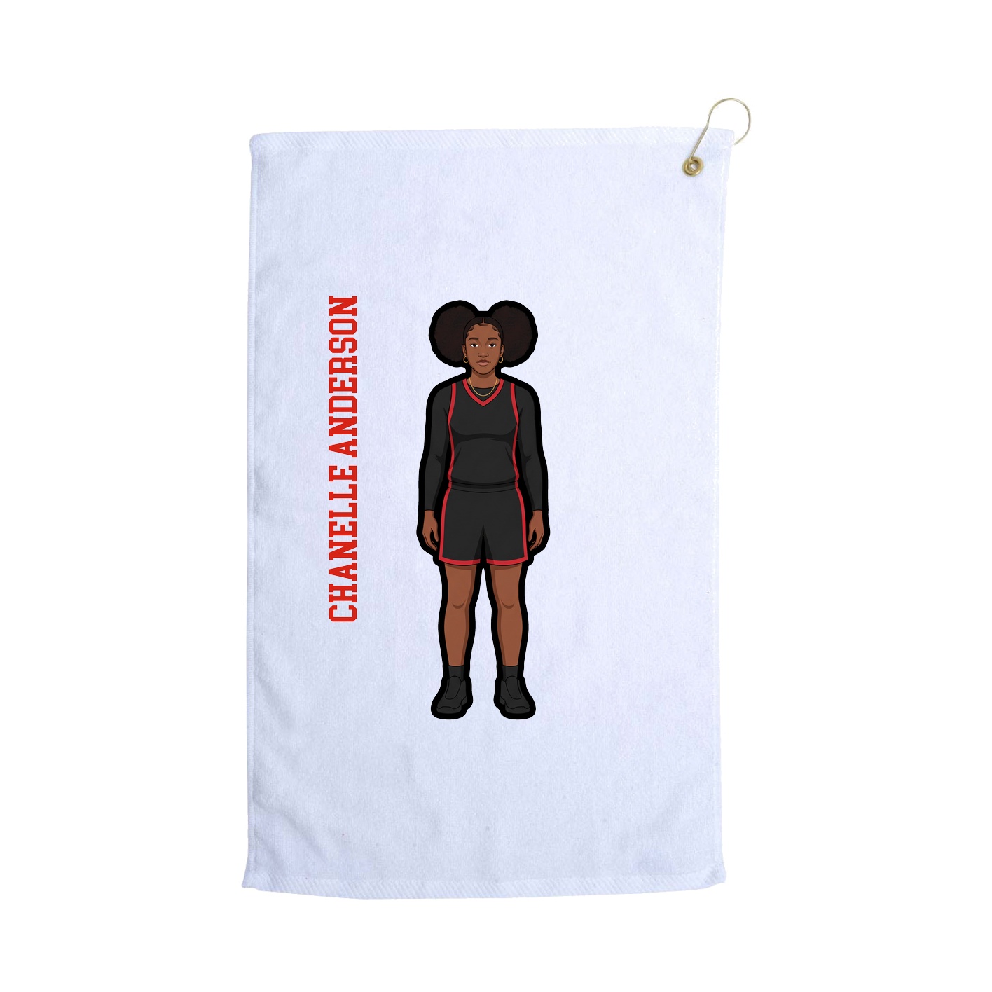 Golf Towel — Name Vertical in White