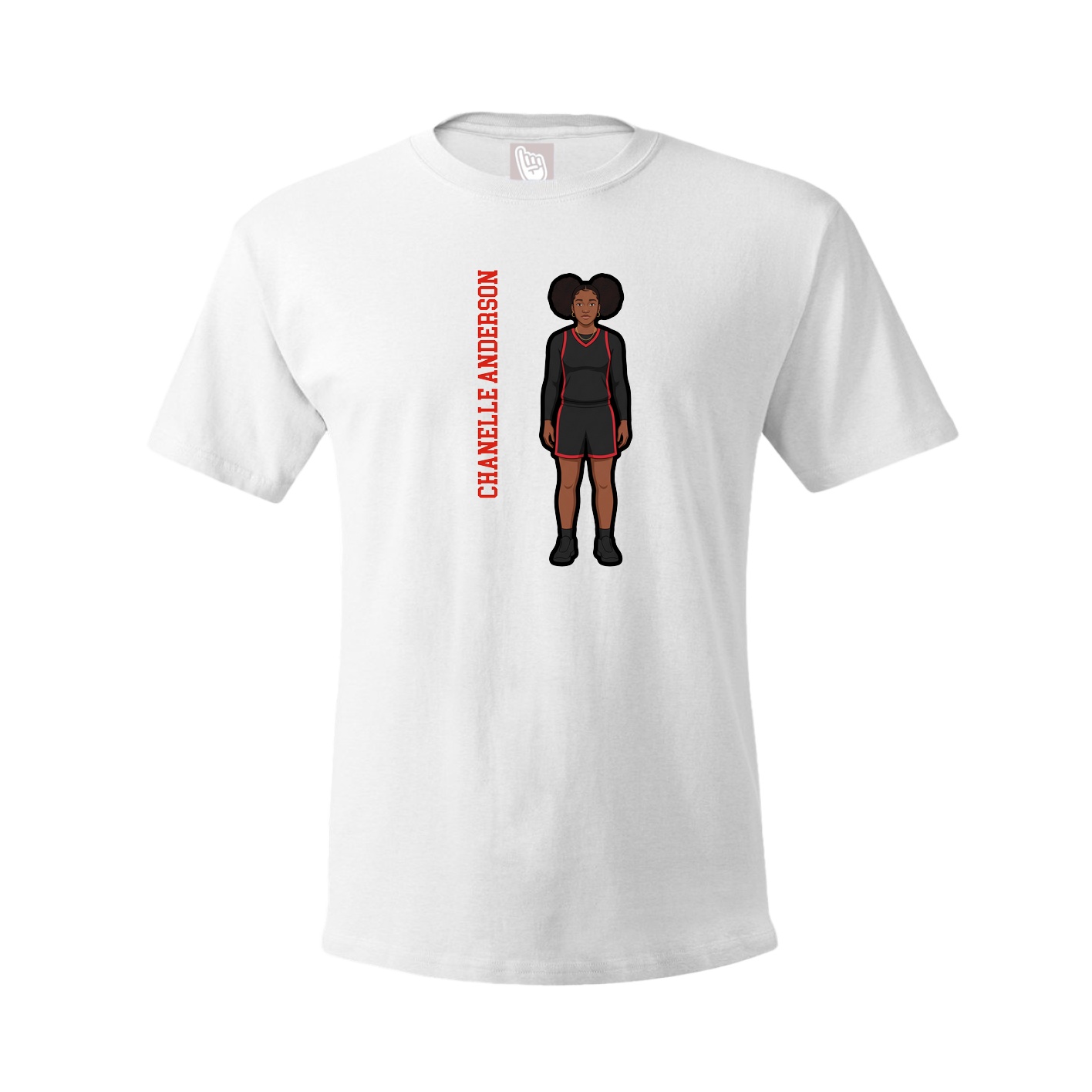 Tee — Name Vertical in White