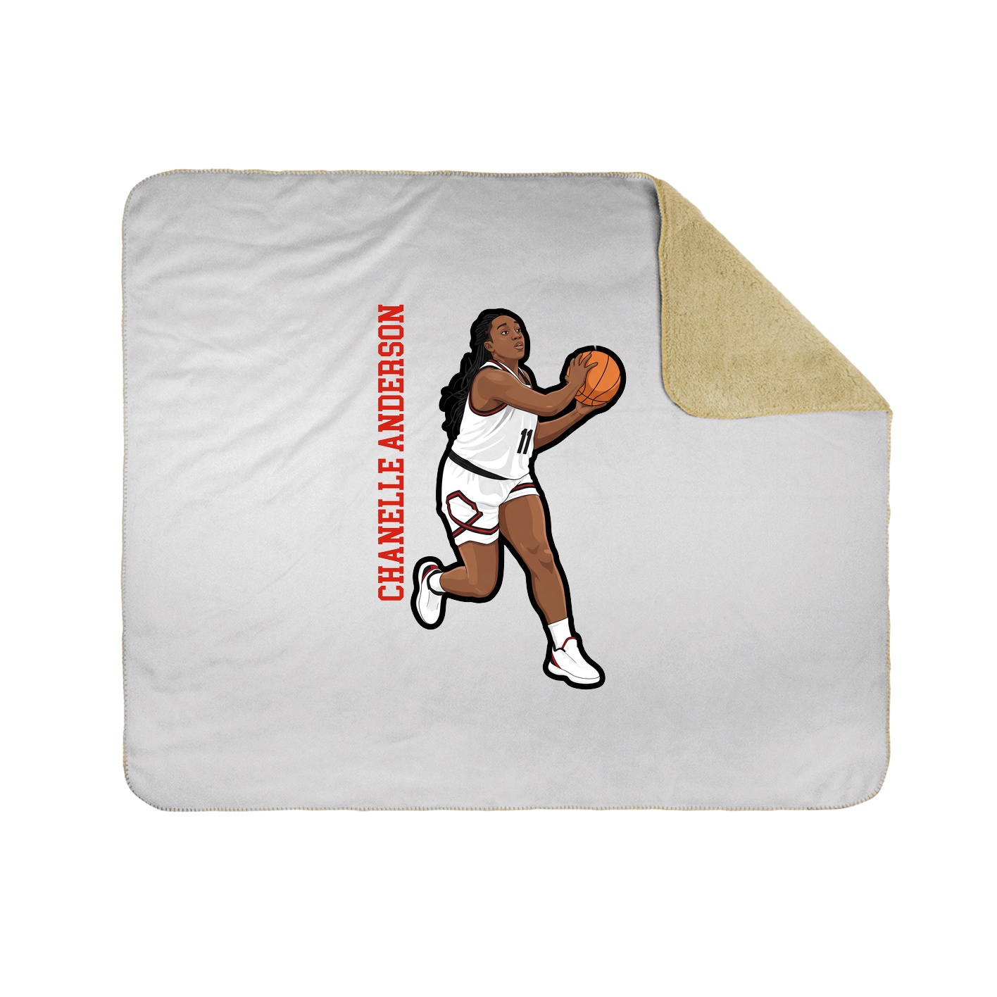 Throw Blanket — Name Vertical in White