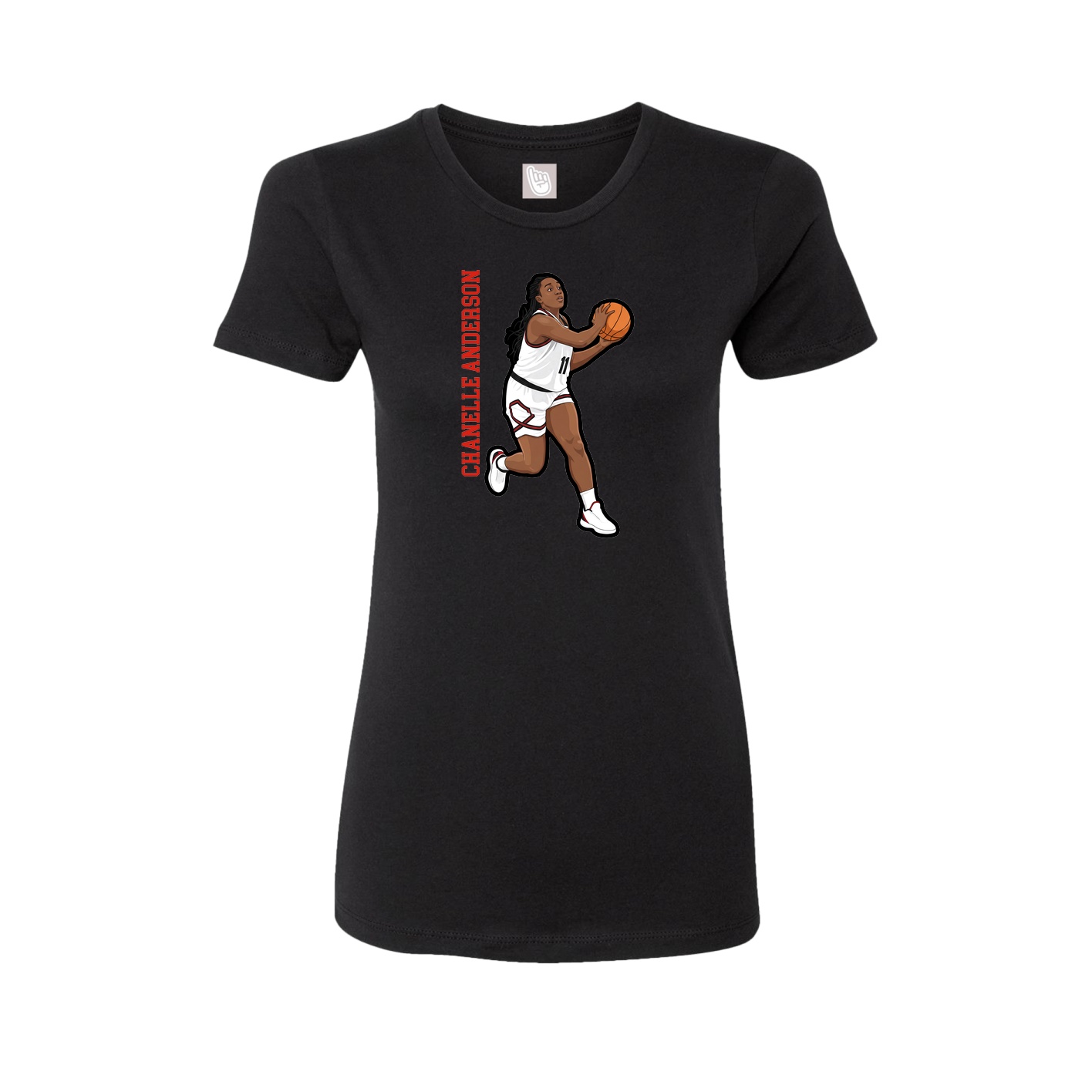 Fitted Women's Tee — Name Vertical in Black