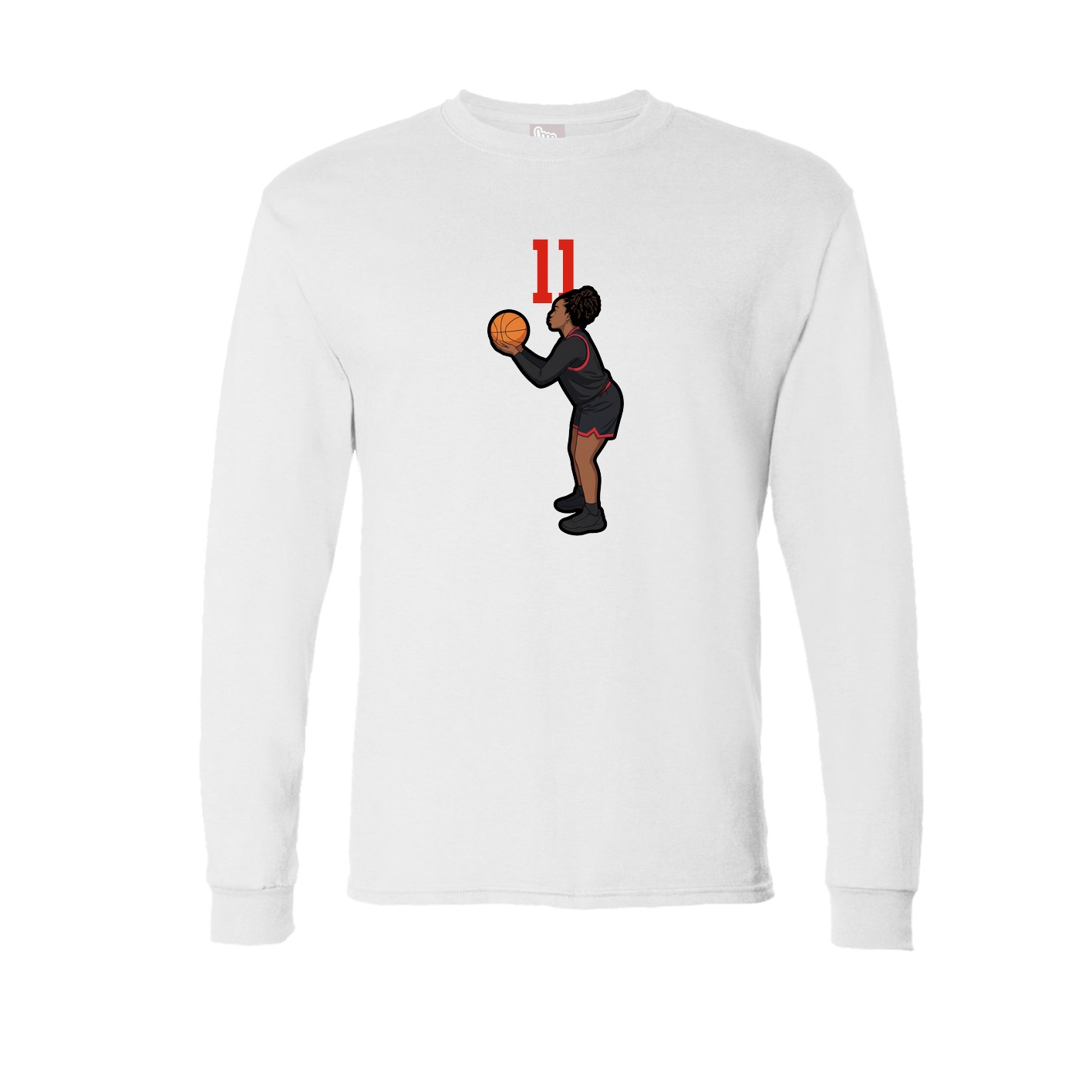 Long Sleeve Tee — Number Top in White