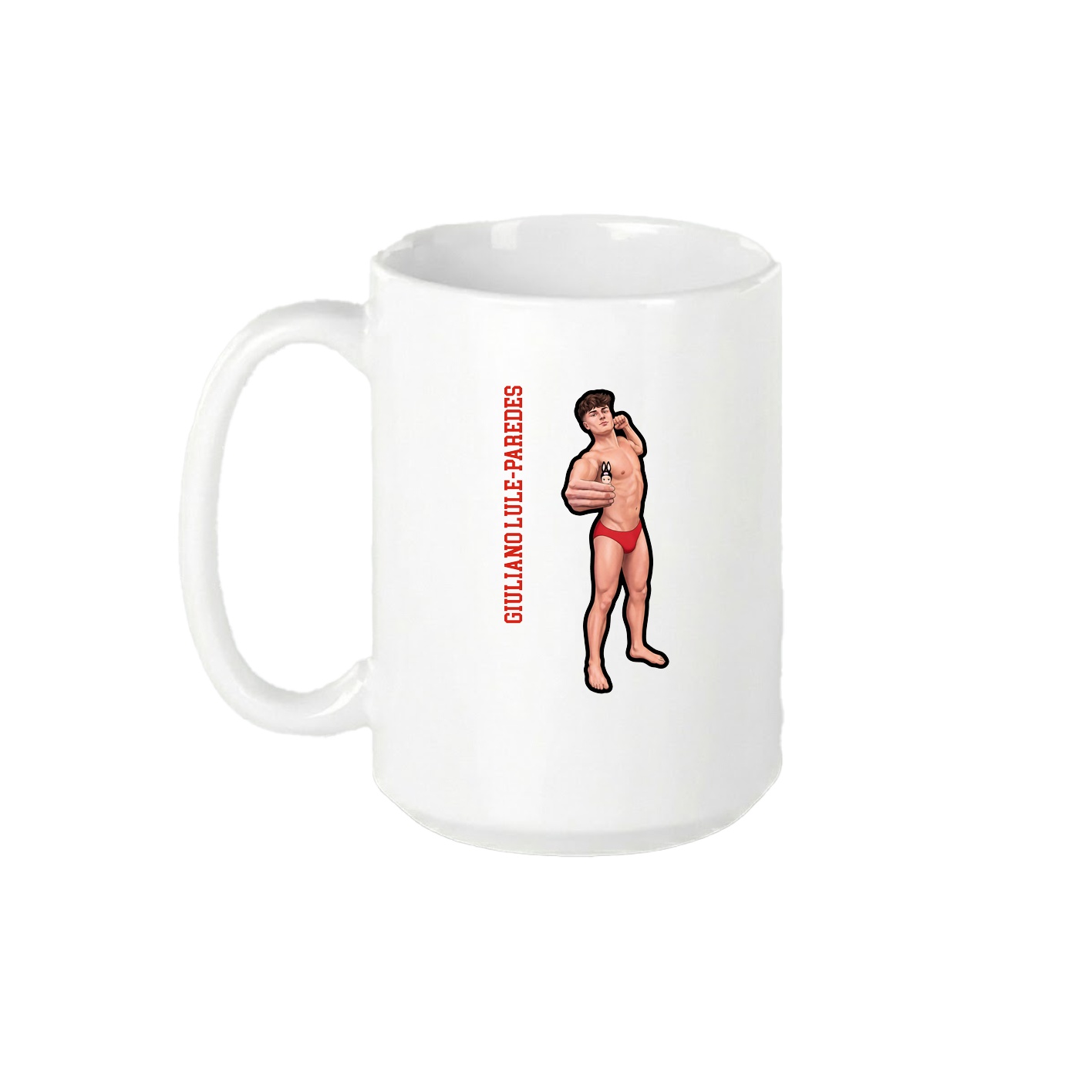 15oz Coffee Mug — Name Vertical in White
