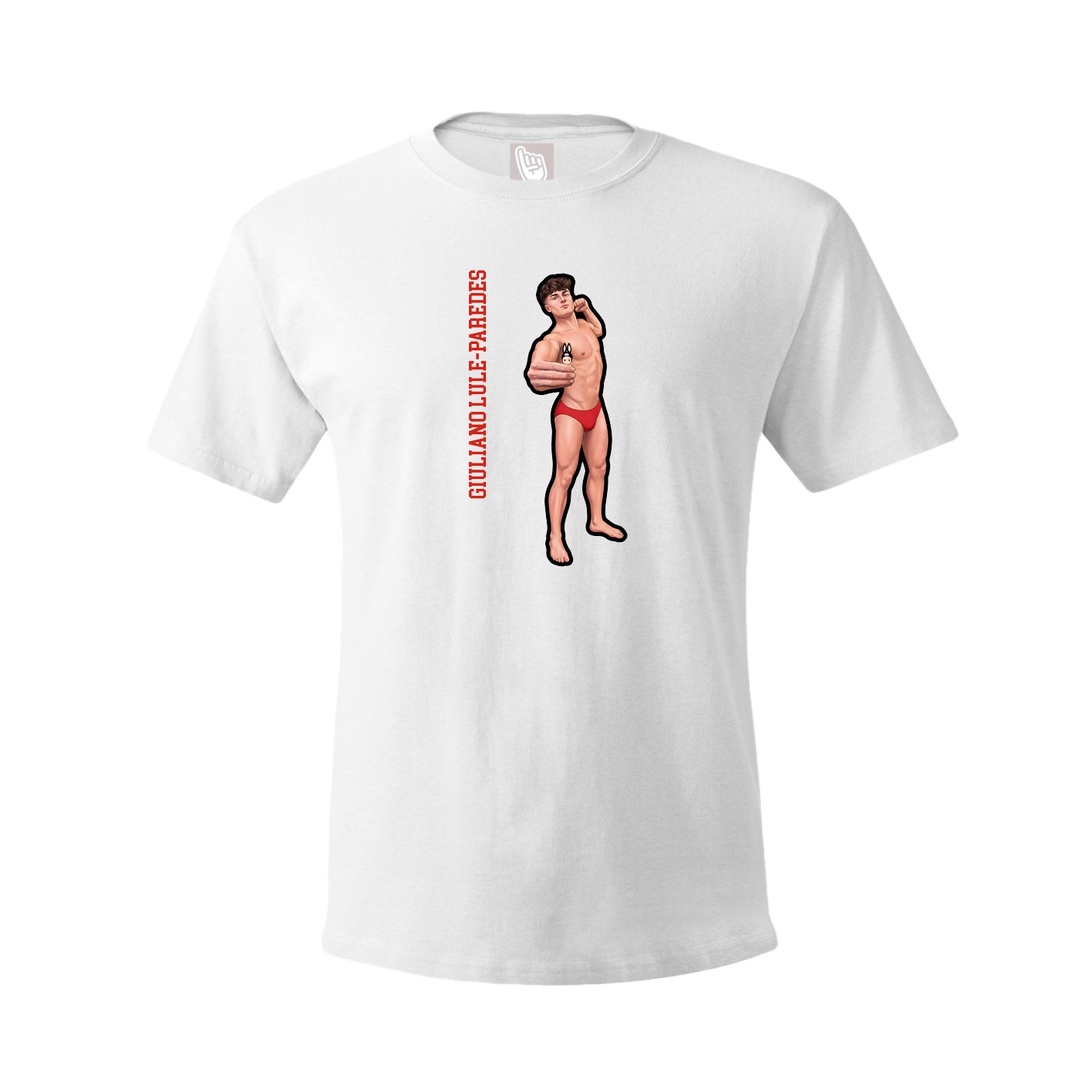 Tee — Name Vertical in White