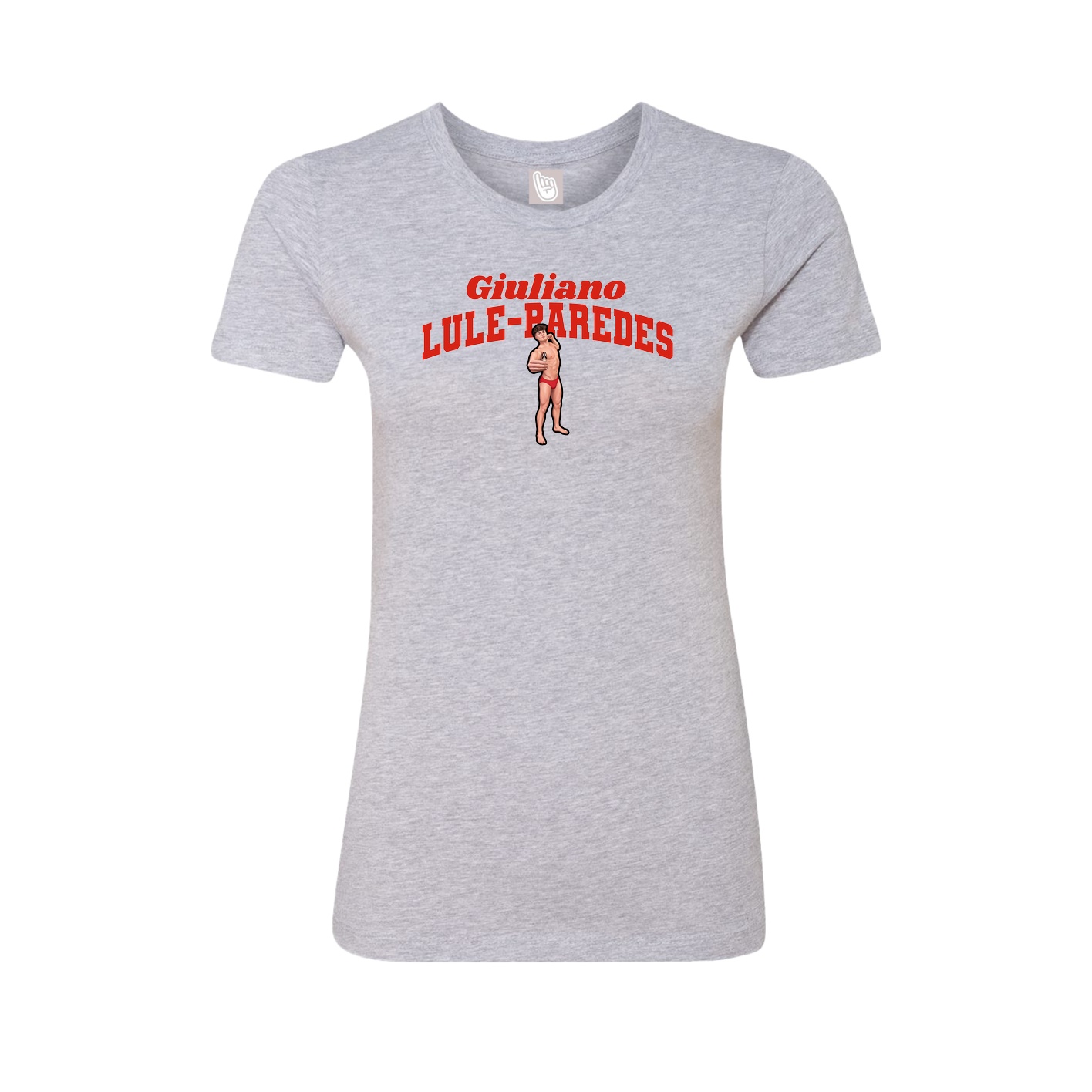 Fitted Women's Tee — Signature Arch in Grey