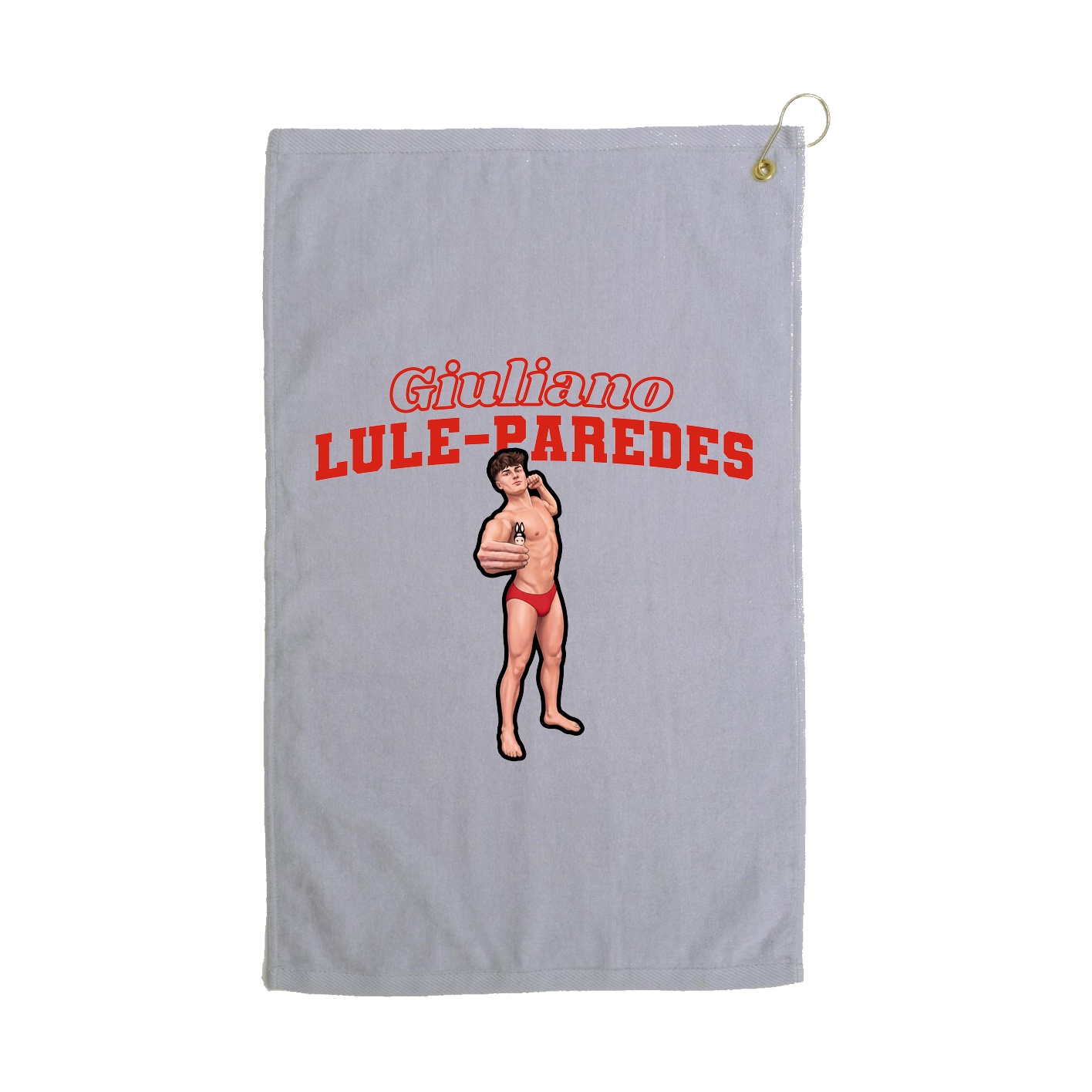 Golf Towel — Name Arch in Grey