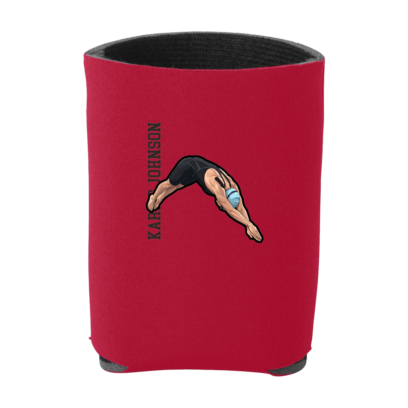 Can Holder — Name Vertical in Red
