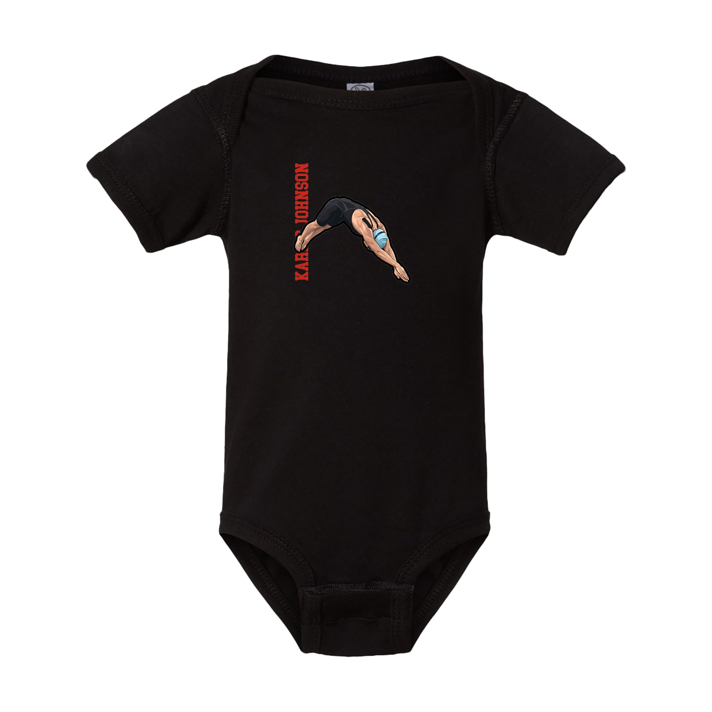 Baby Onesie — Name Vertical in Black