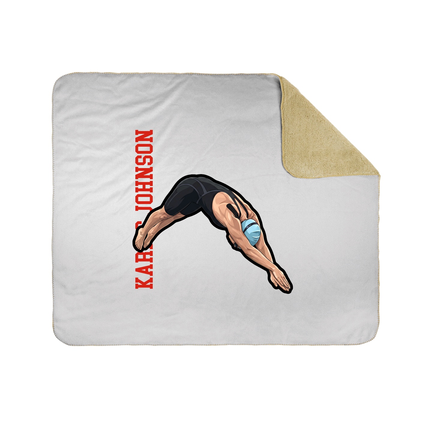 Throw Blanket — Name Vertical in White