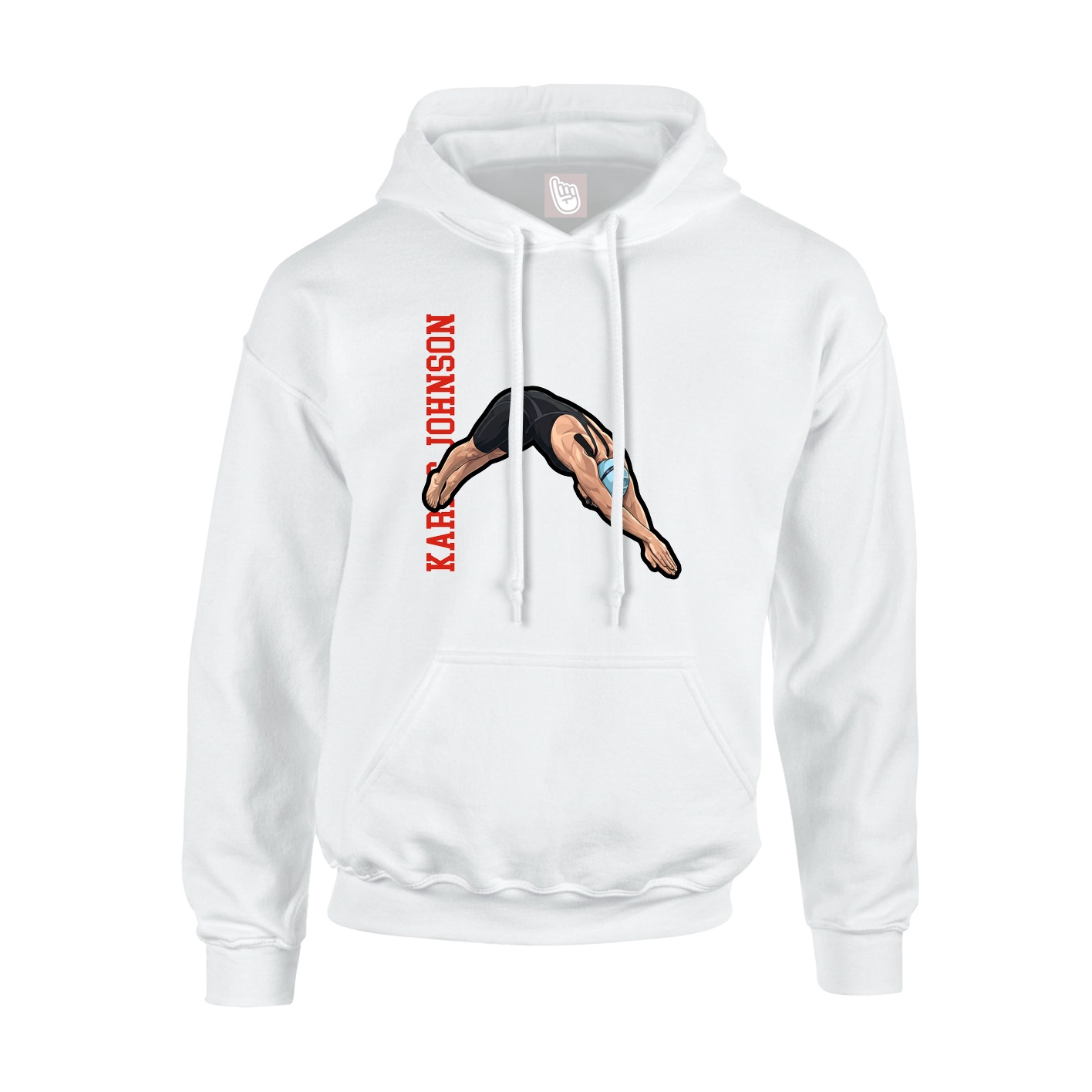Youth Hoodie — Name Vertical in White