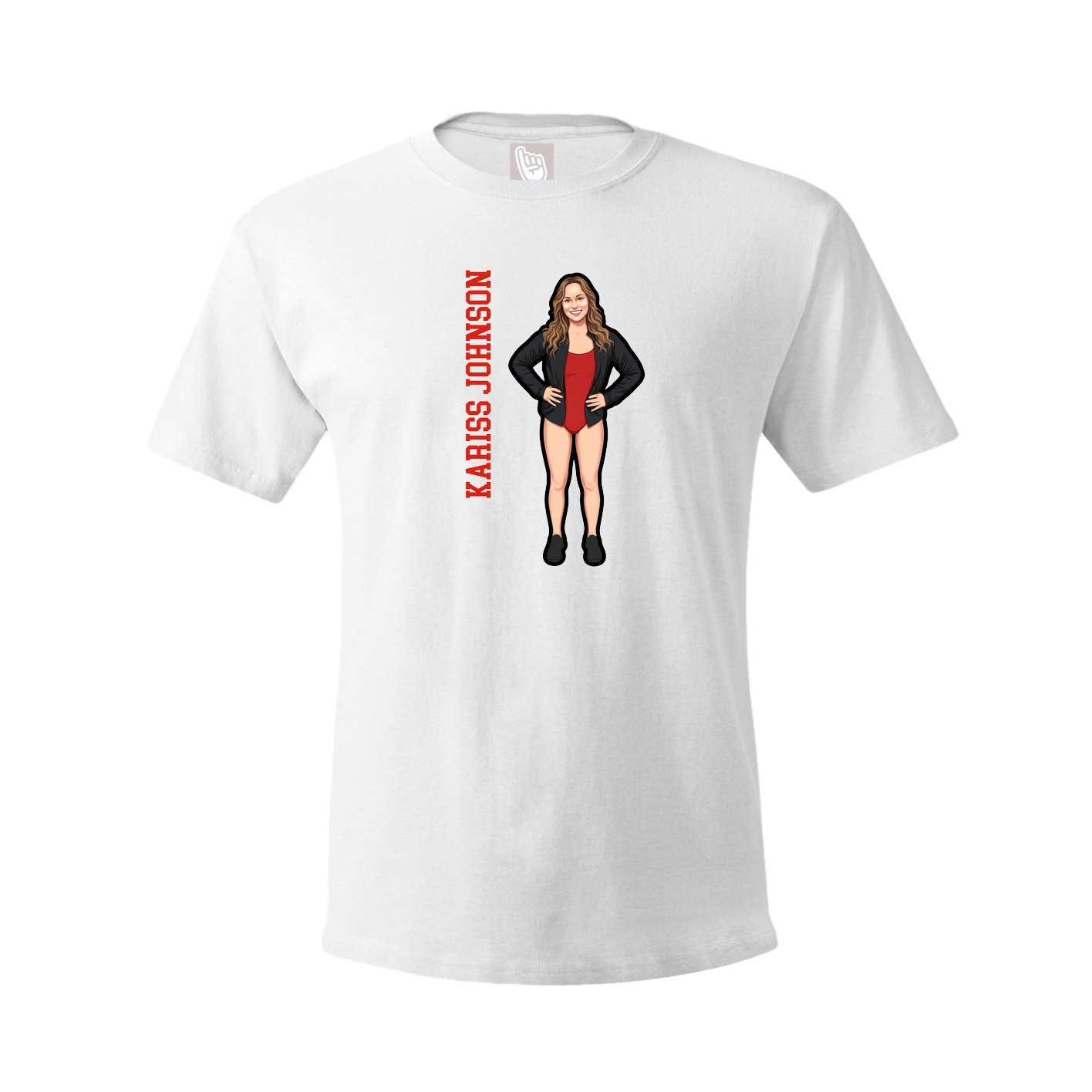 Tee — Name Vertical in White