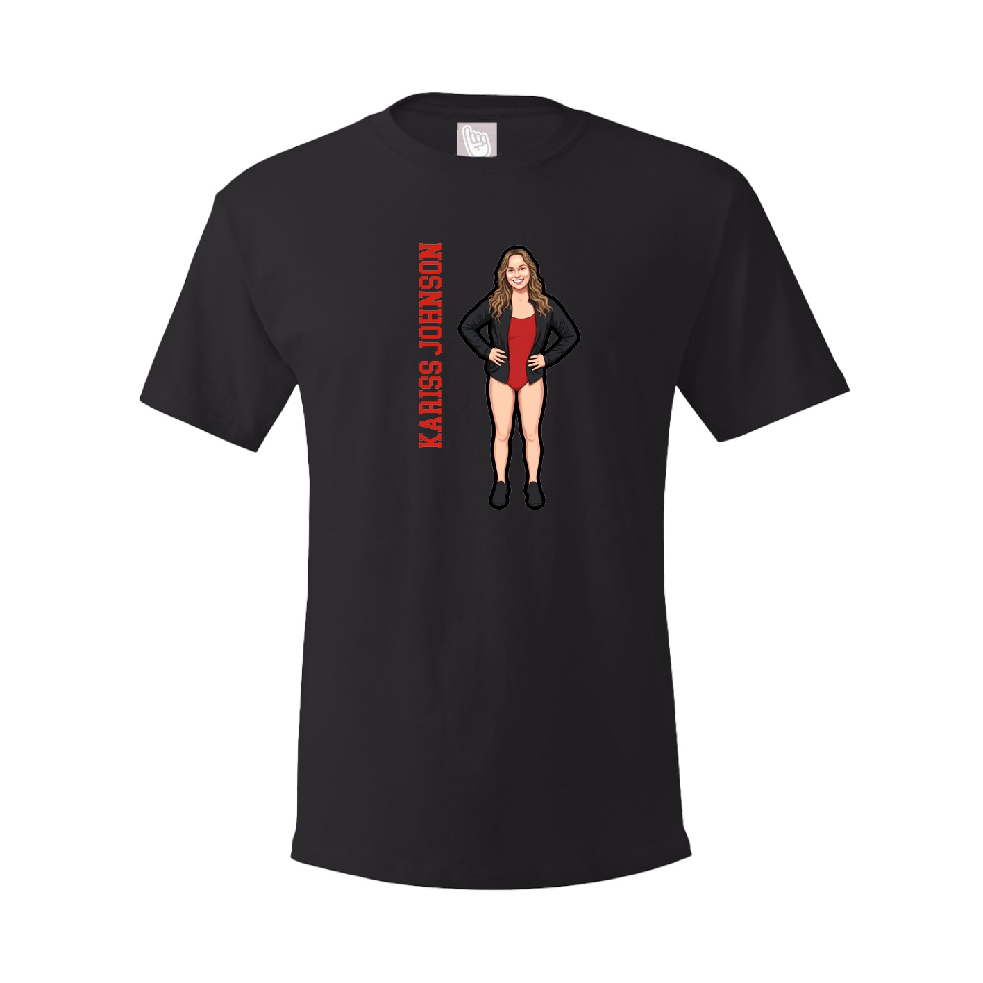 Youth Tee — Name Vertical in Black