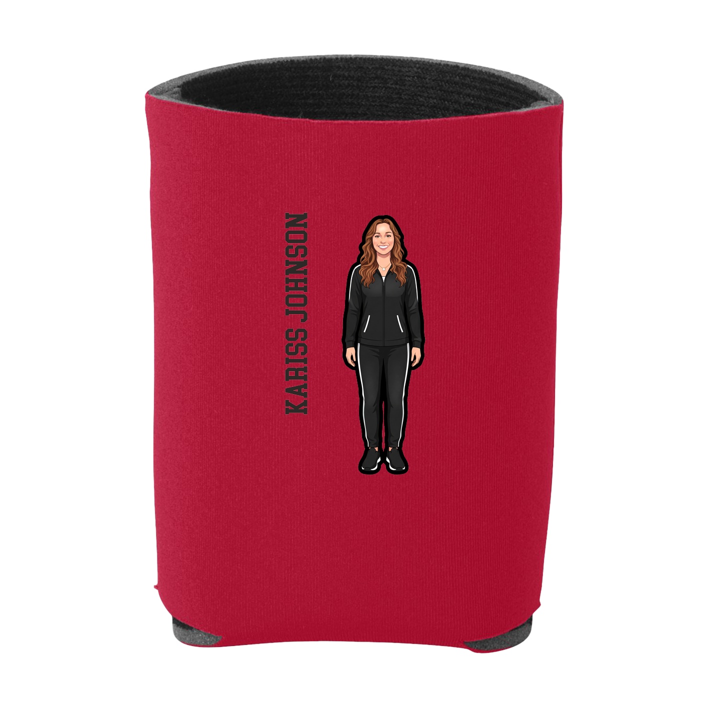 Can Holder — Name Vertical in Red