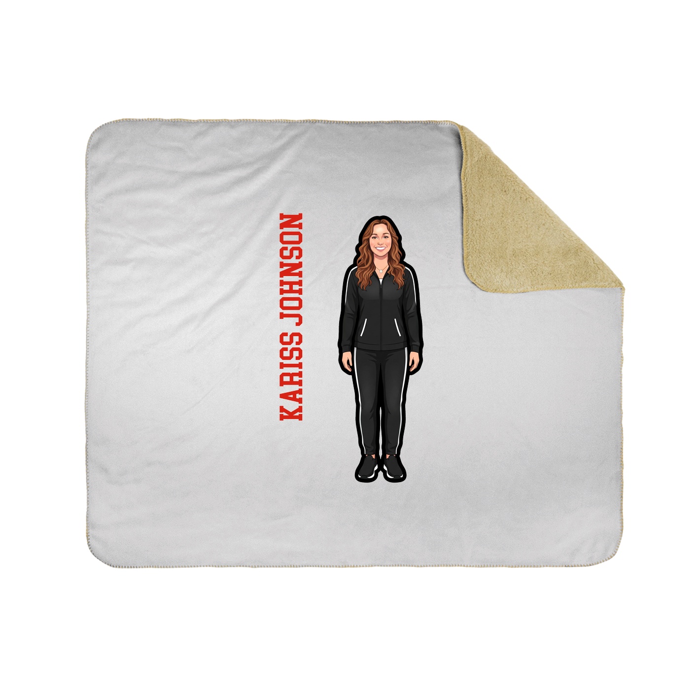 Throw Blanket — Name Vertical in White