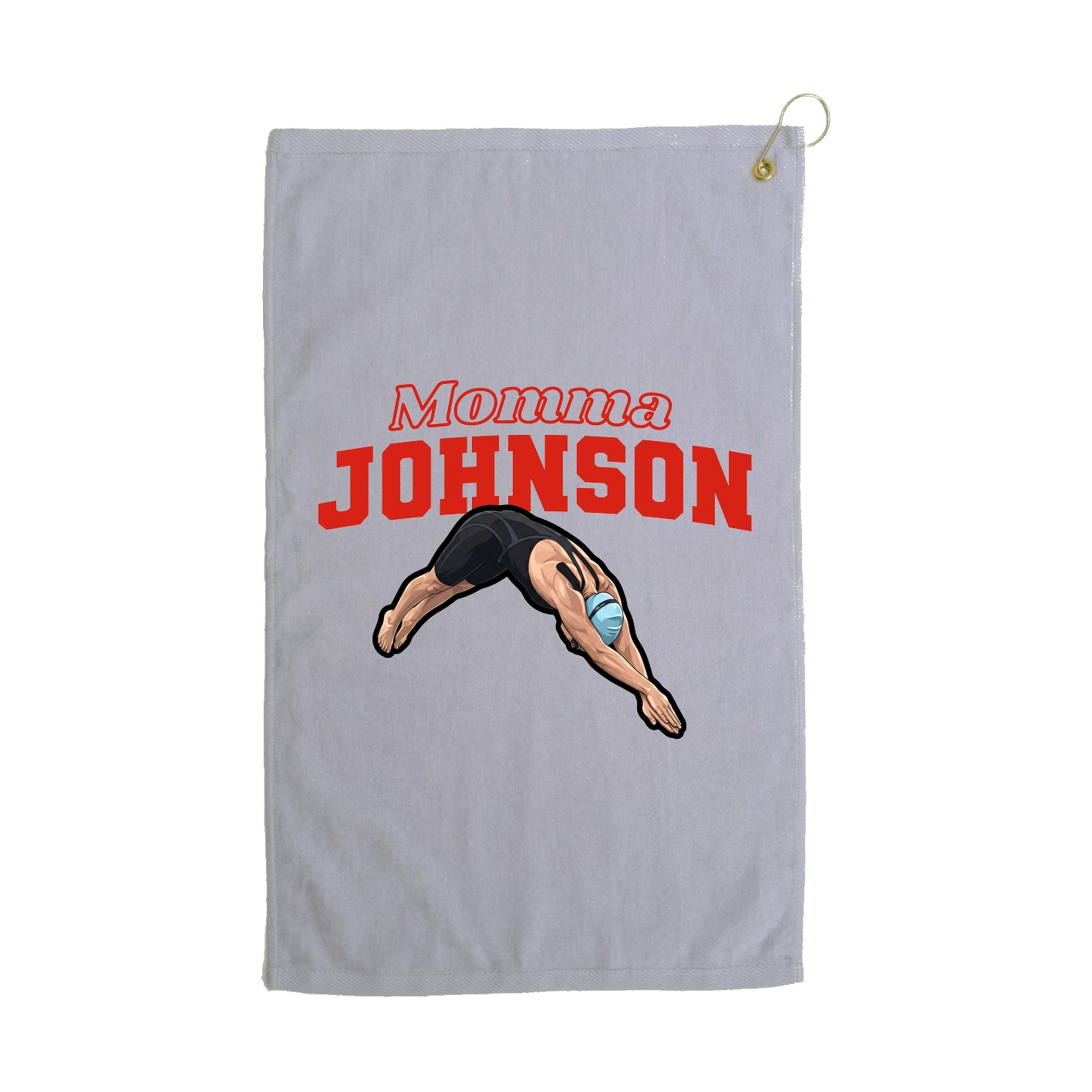 Golf Towel — Mothers Day Block in Grey