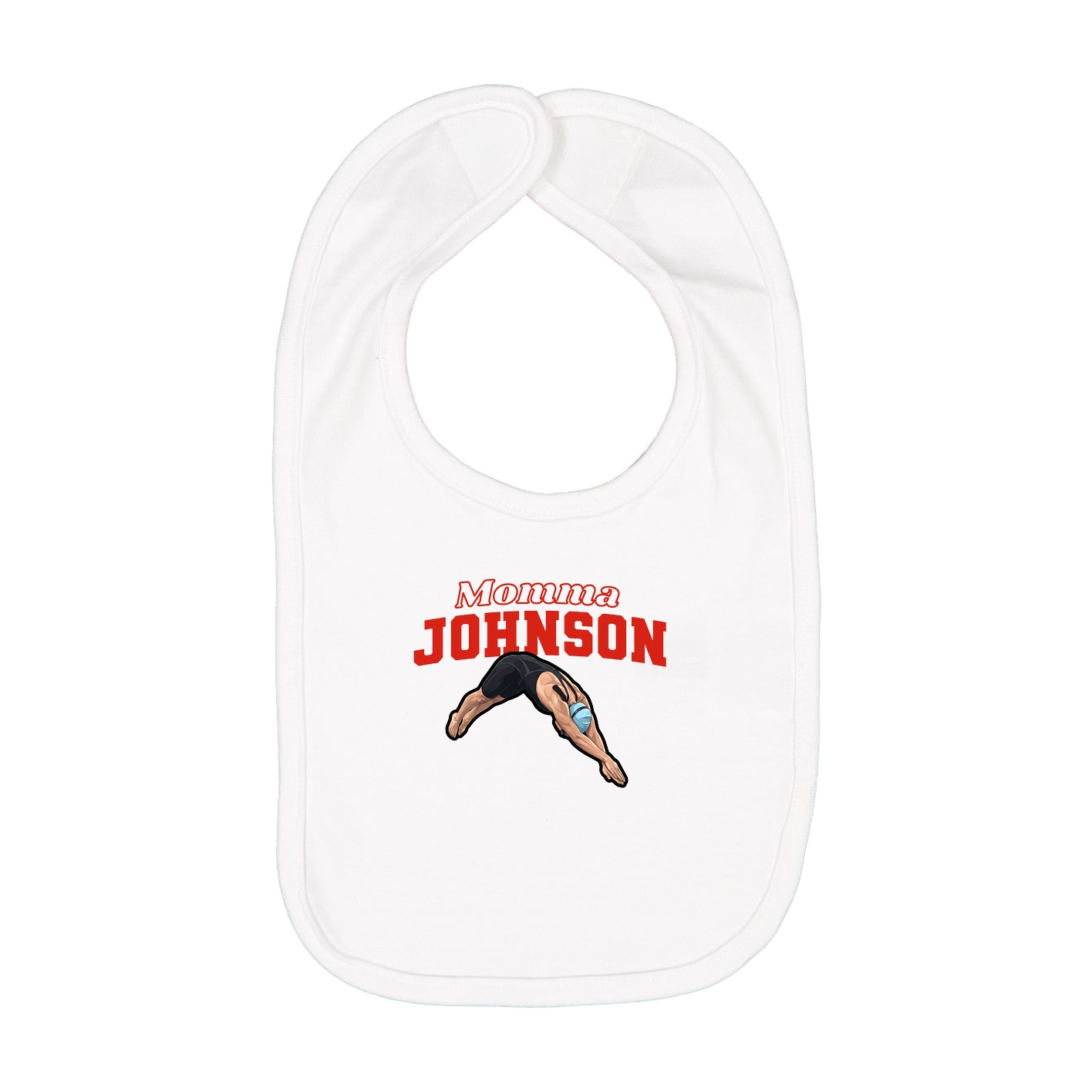 Infant Bib — Mothers Day Block in White