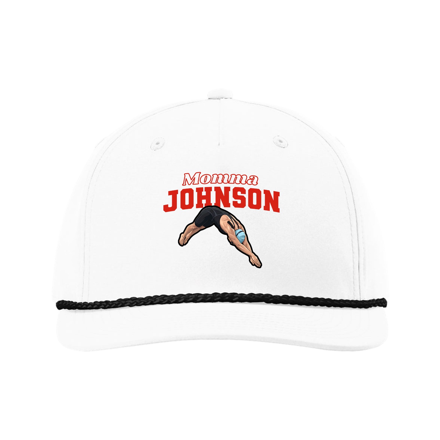 Five-Panel Classic Rope Cap — Mothers Day Block in White