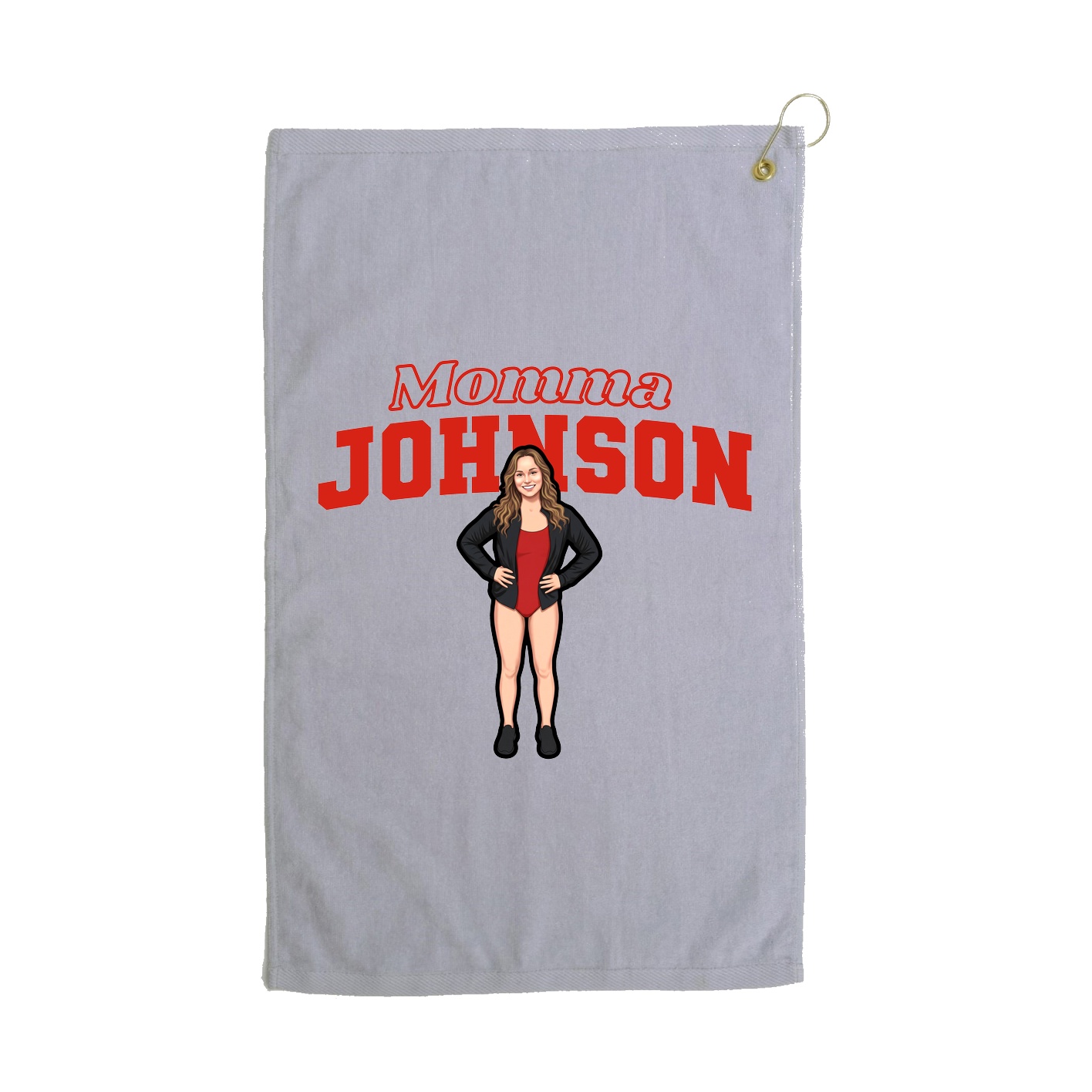Golf Towel — Mothers Day Block in Grey