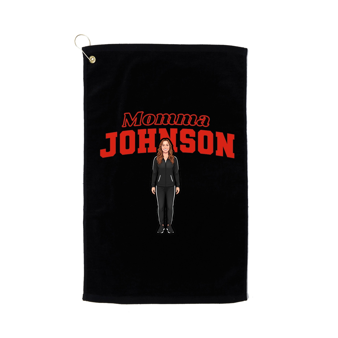 Golf Towel — Mothers Day Block in Black