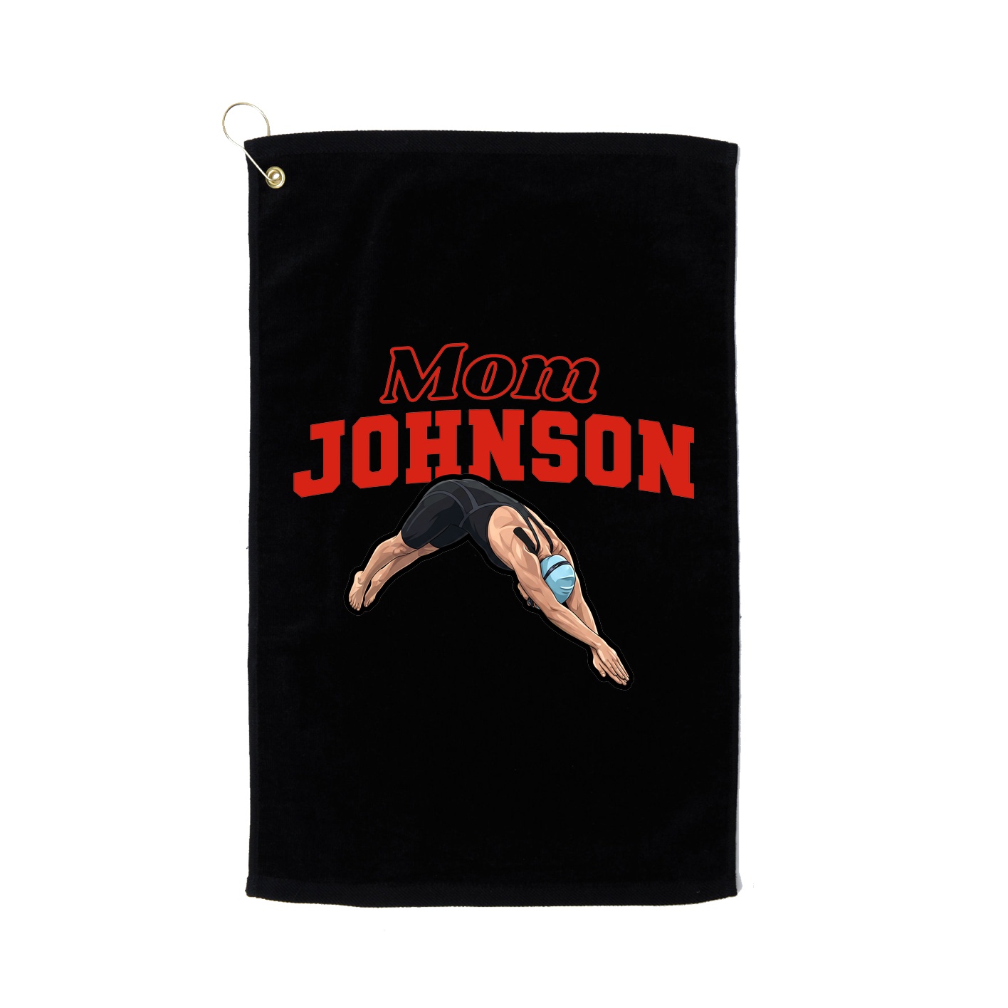 Golf Towel — Mothers Day Block in Black