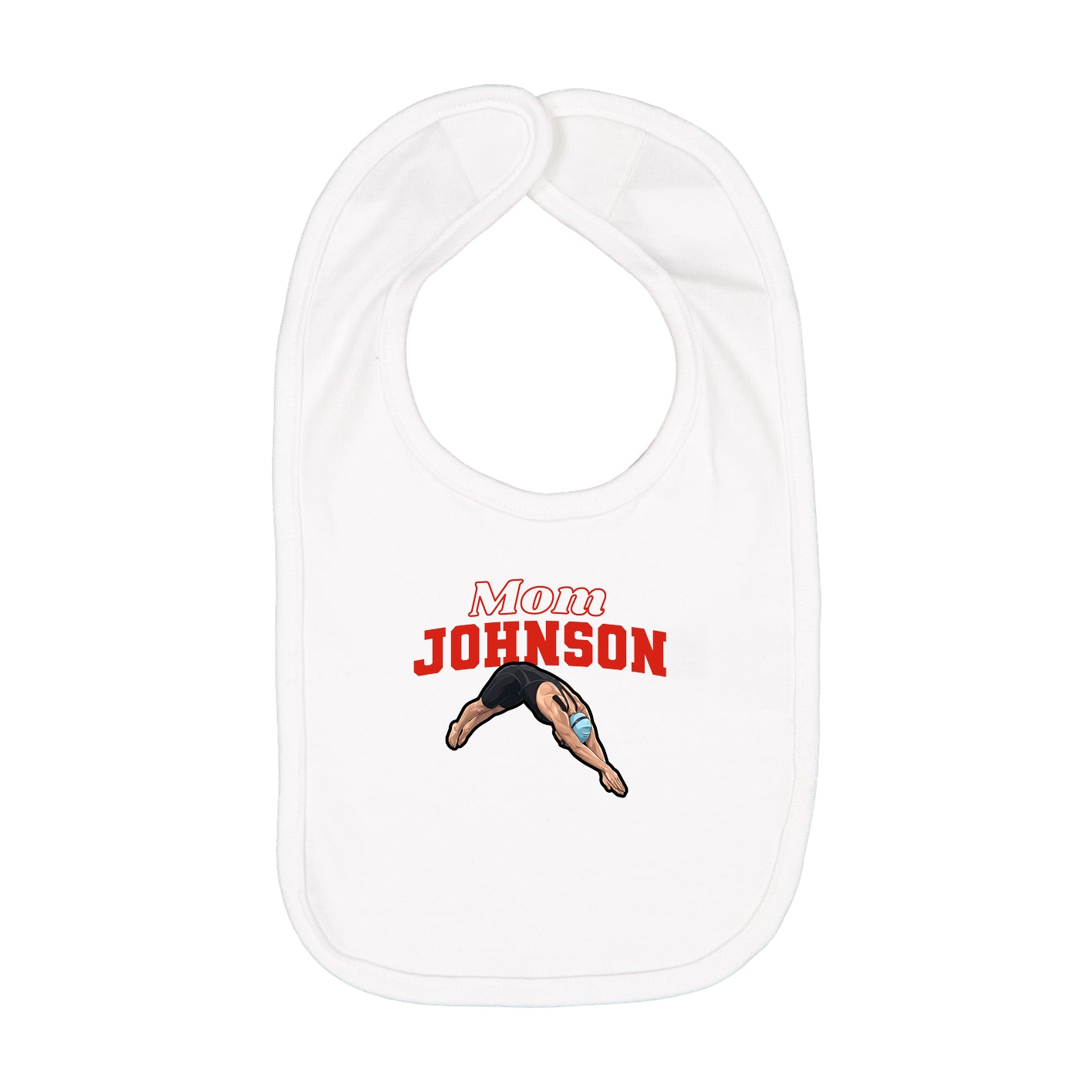 Infant Bib — Mothers Day Block in White