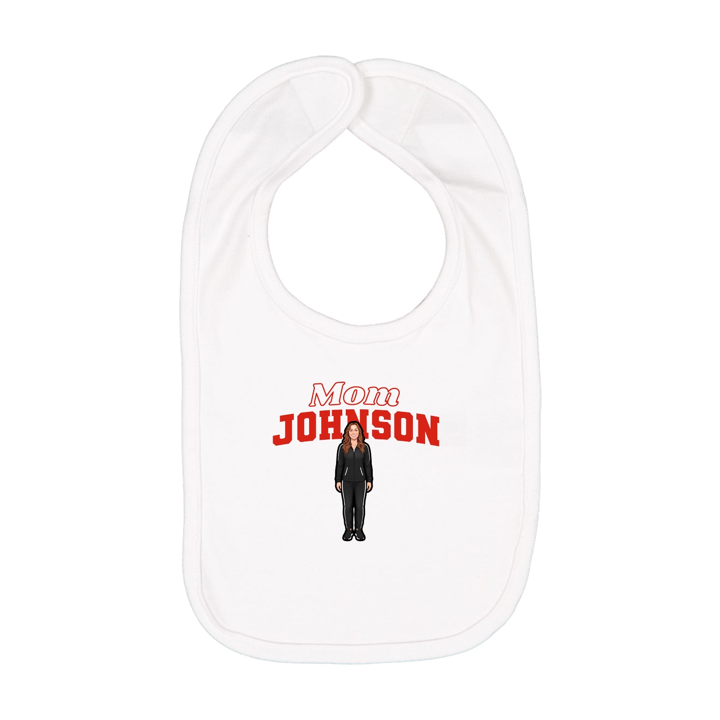 Infant Bib — Mothers Day Block in White