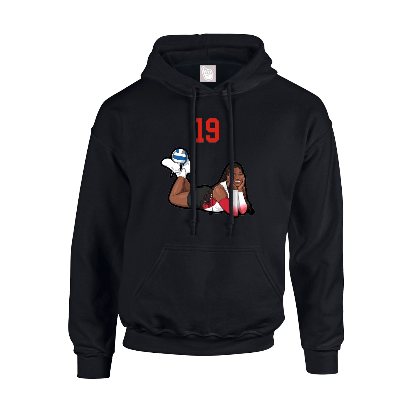 Hoodie — Number Top in Black
