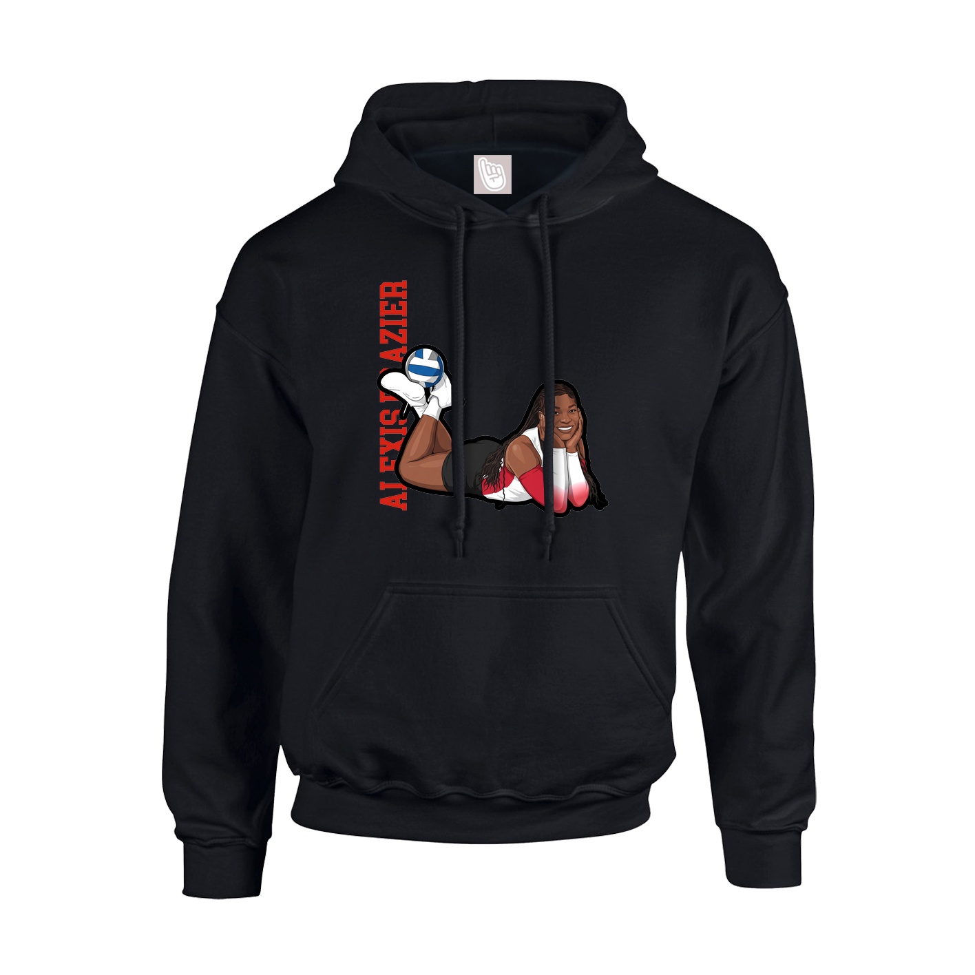 Youth Hoodie — Name Vertical in Black