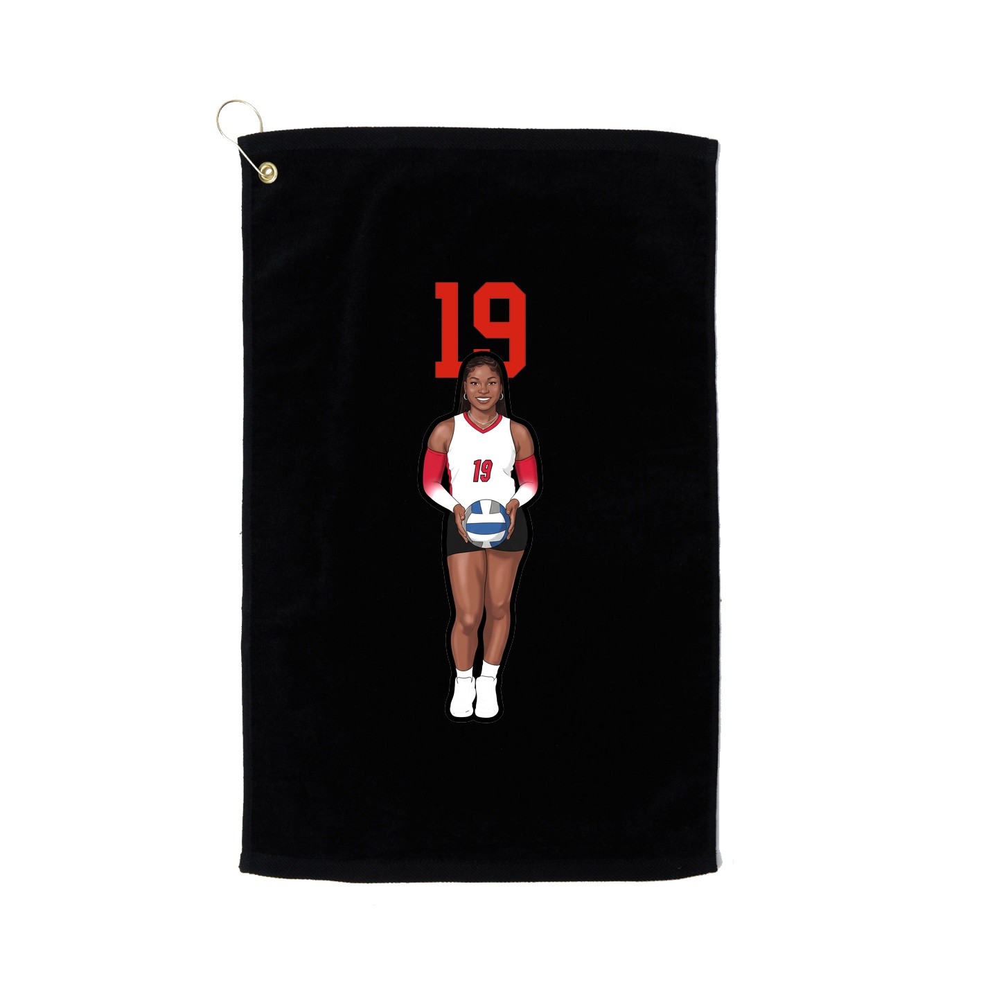 Golf Towel — Number Top in Black