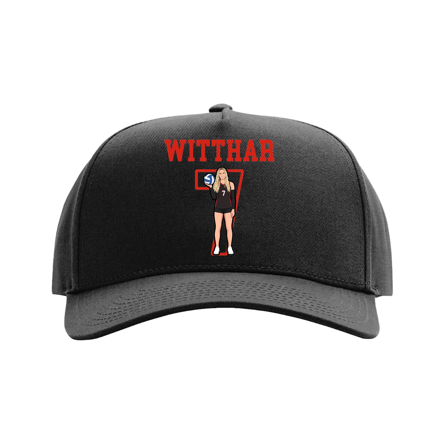 Full Fabric Five-Panel Champ Cap — Shirsey in Black