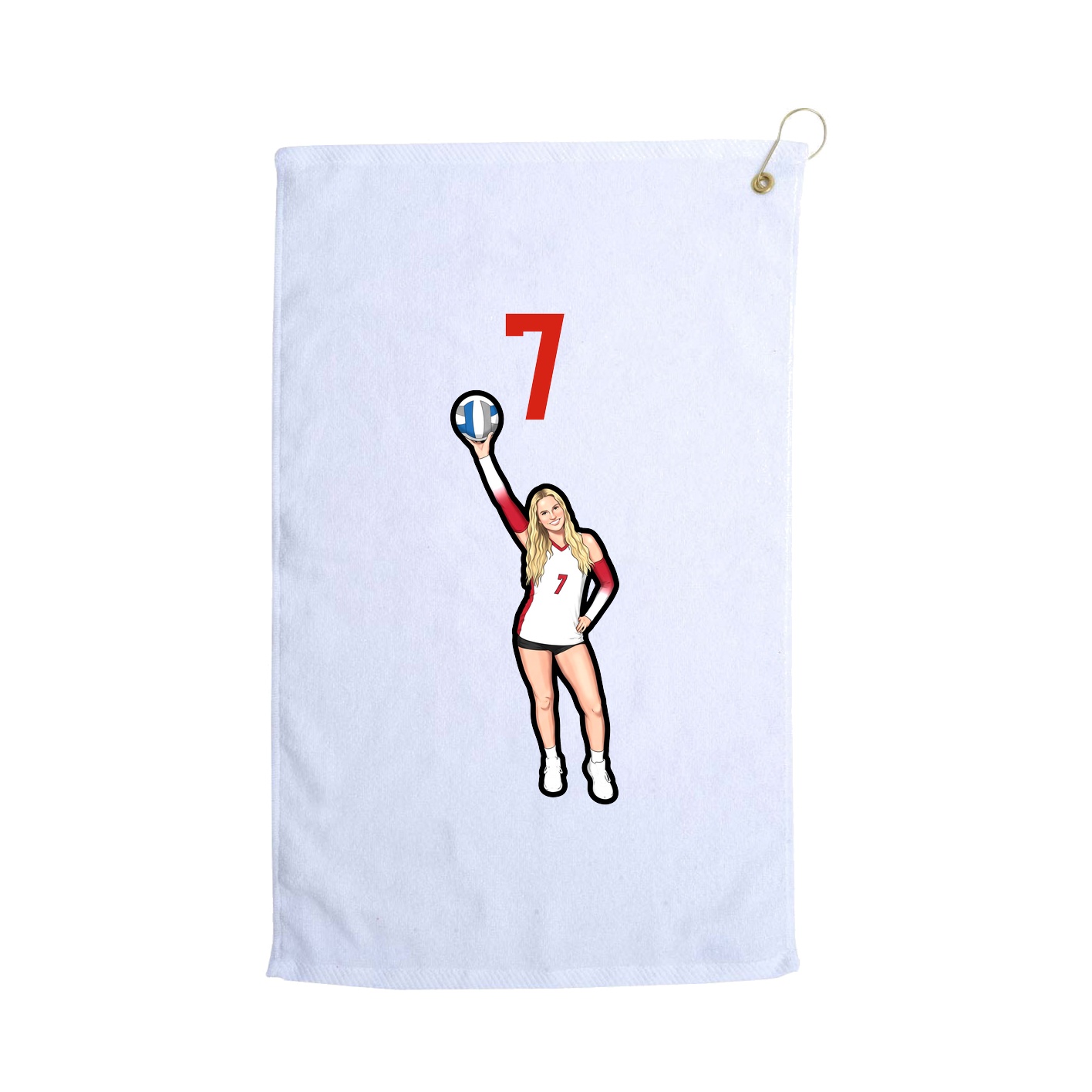 Golf Towel — Number Top in White