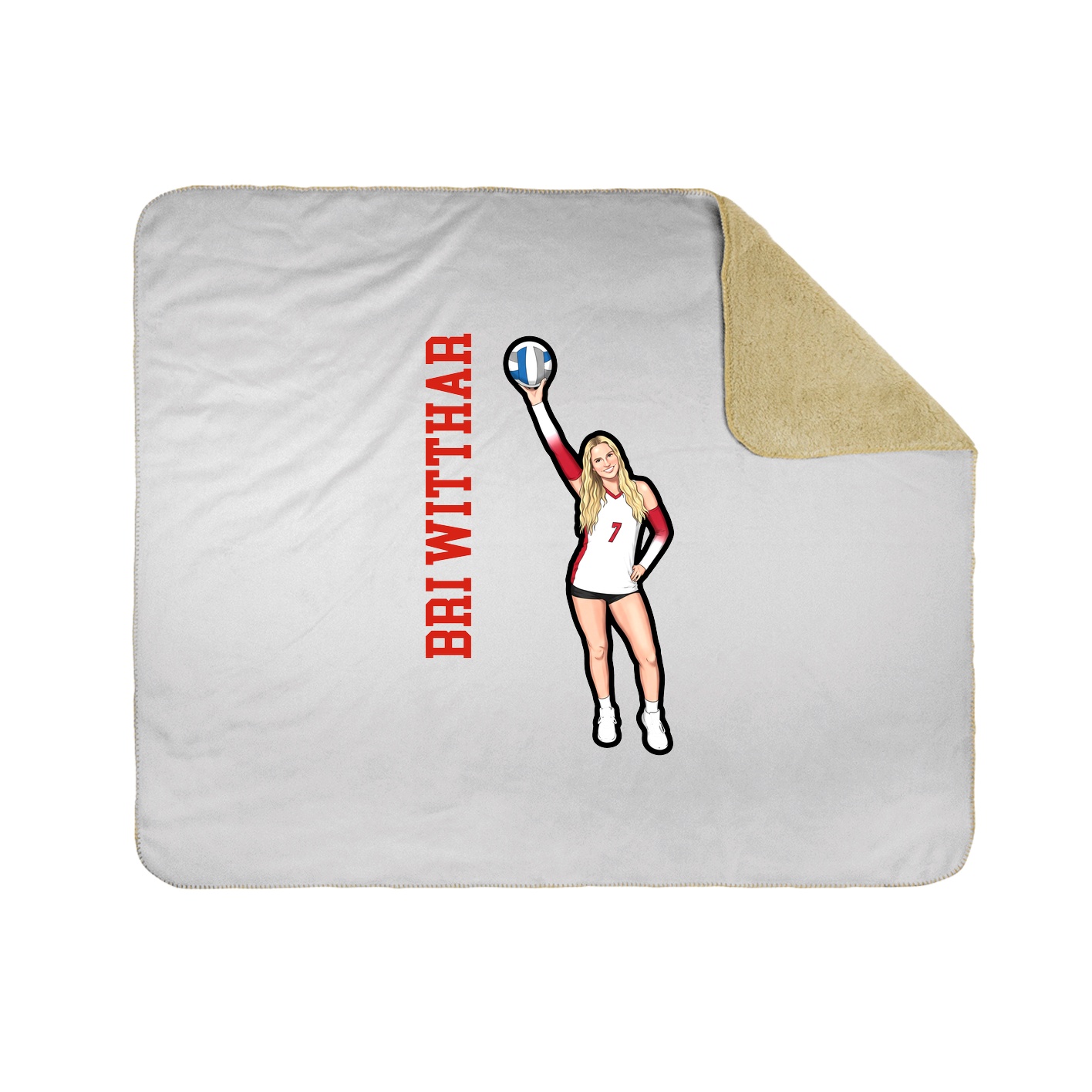 Throw Blanket — Name Vertical in White