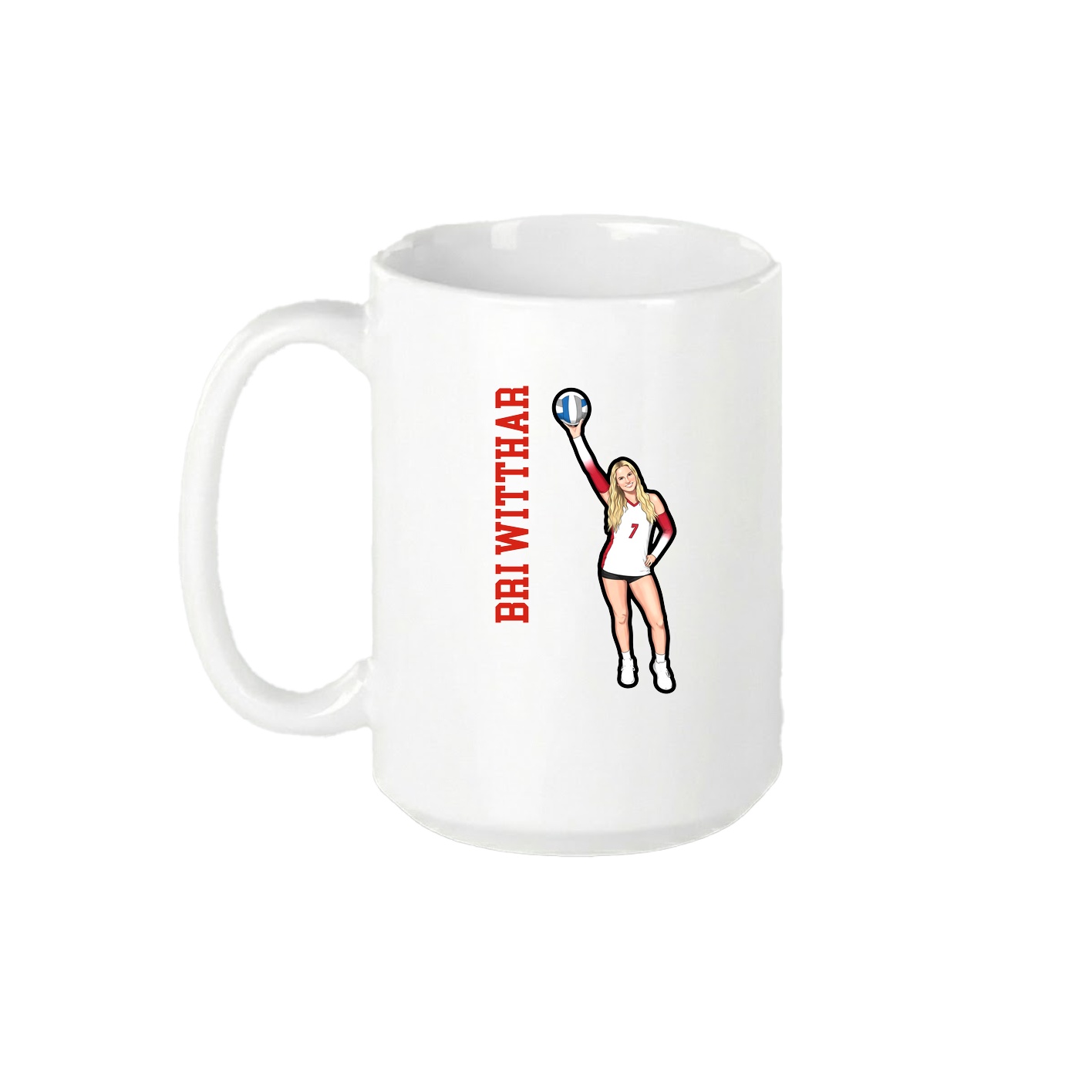 15oz Coffee Mug — Name Vertical in White