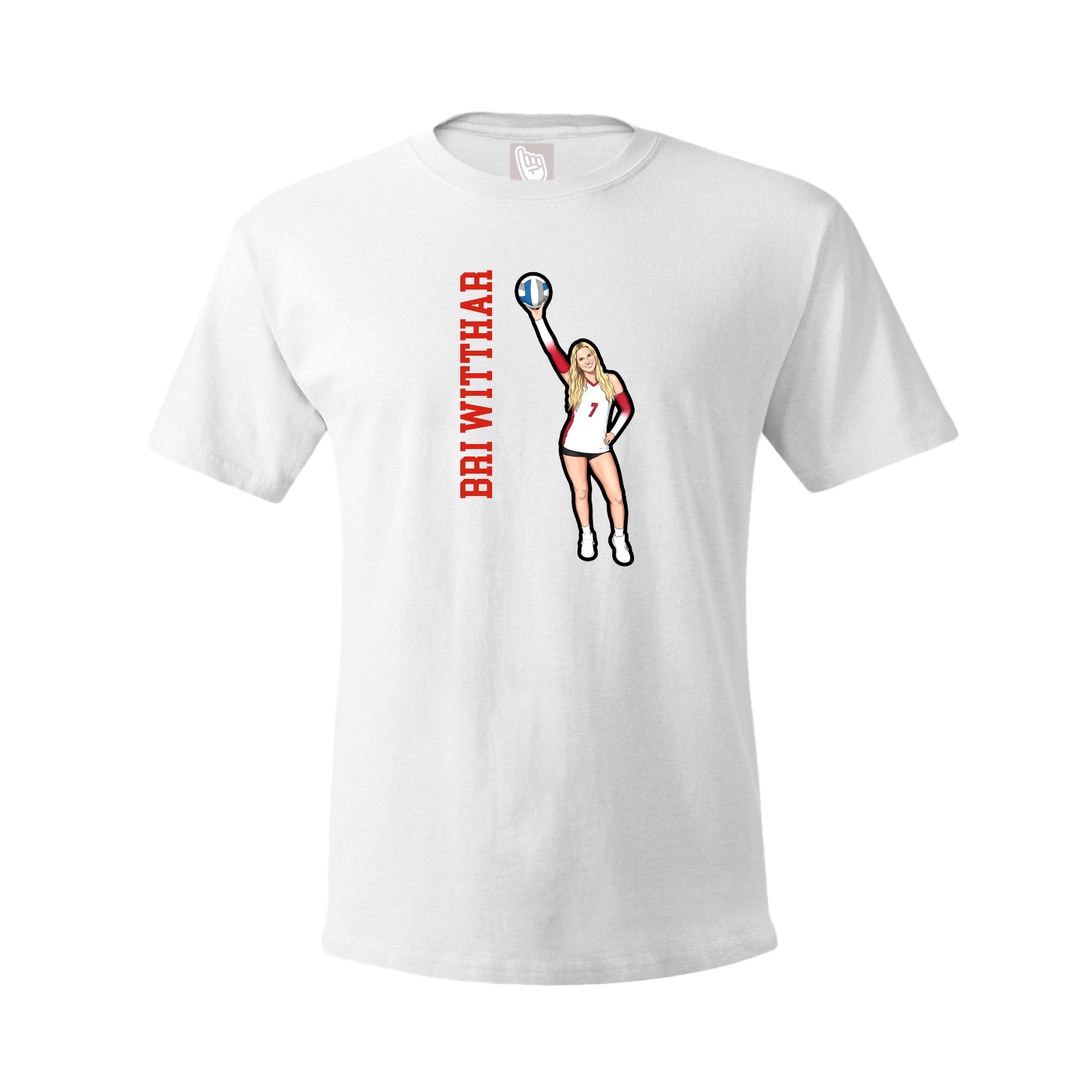 Tee — Name Vertical in White