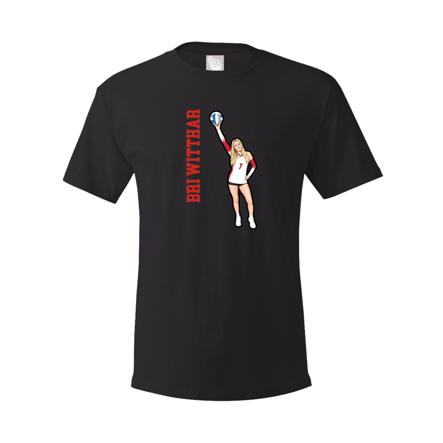 Youth Tee — Name Vertical in Black