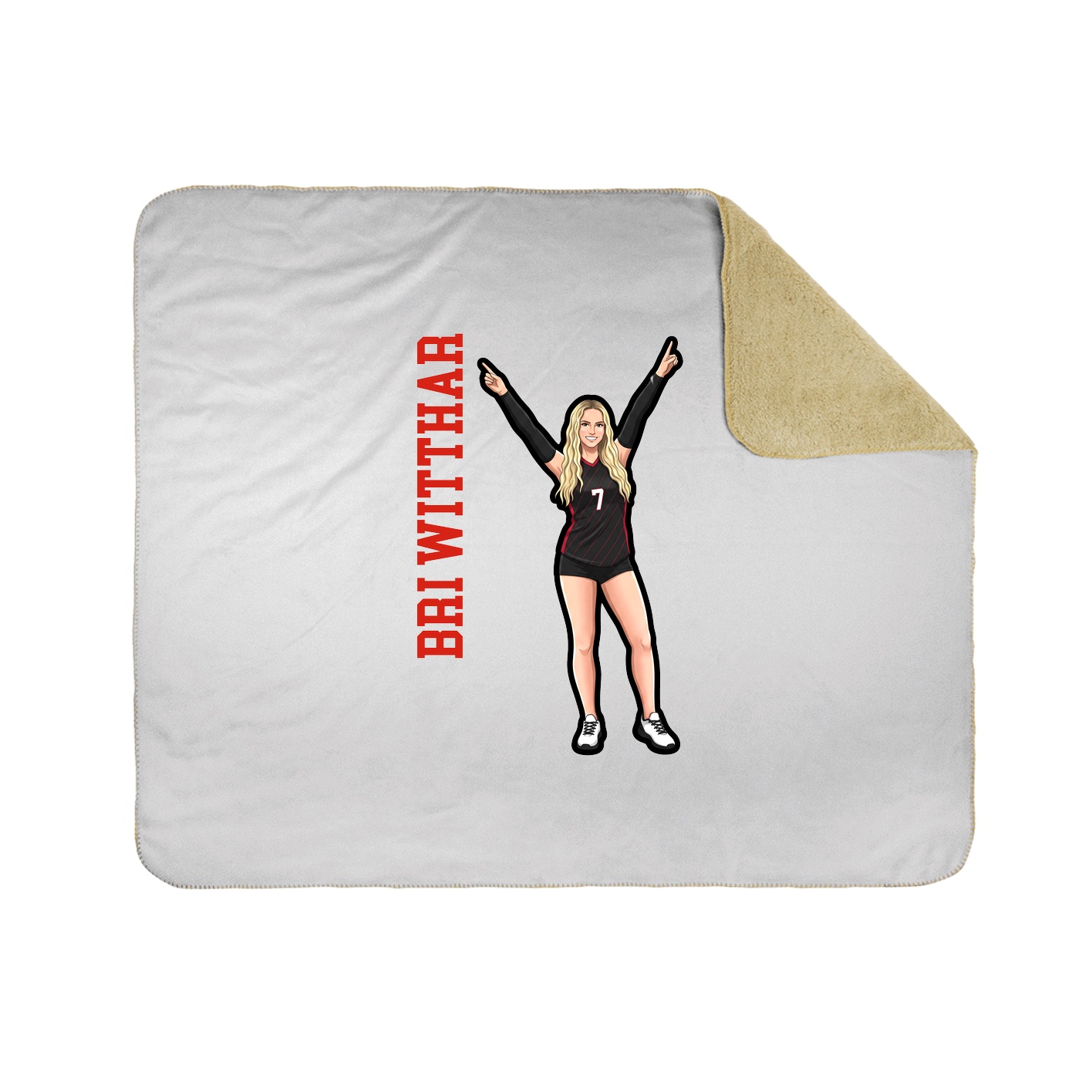 Throw Blanket — Name Vertical in White