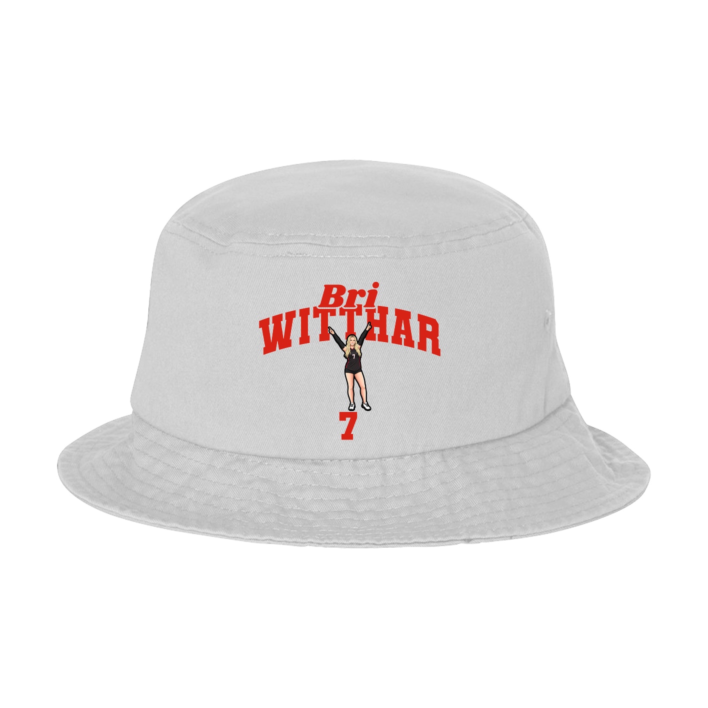 Bucket Cap — Signature Arch in White