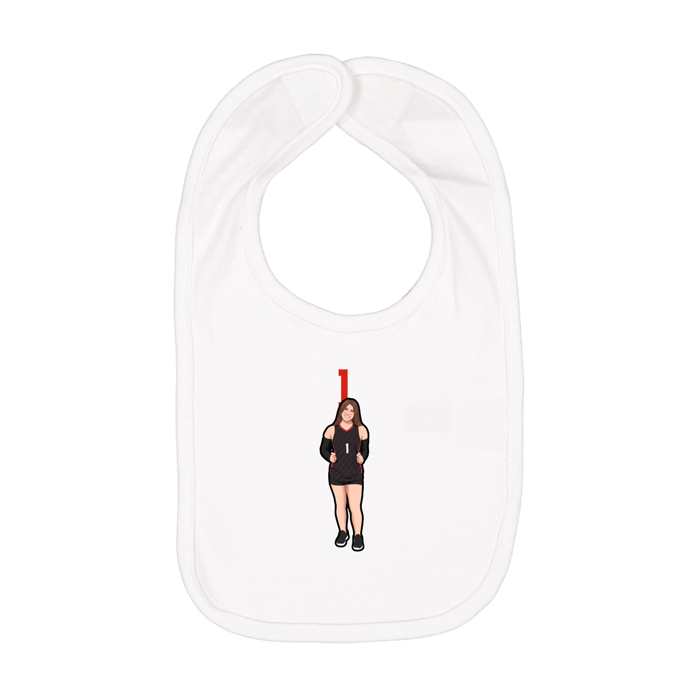 Infant Bib — Number Top in White