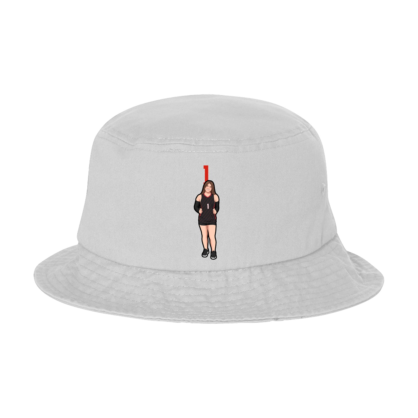 Bucket Cap — Number Top in White