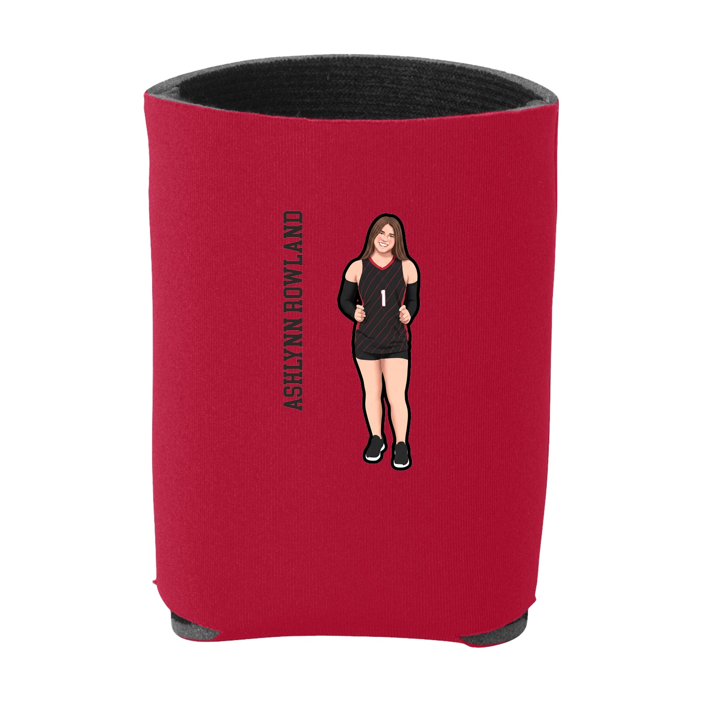 Can Holder — Name Vertical in Red