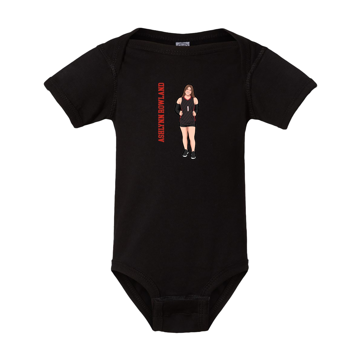 Baby Onesie — Name Vertical in Black