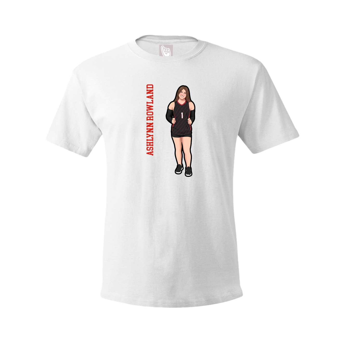 Tee — Name Vertical in White