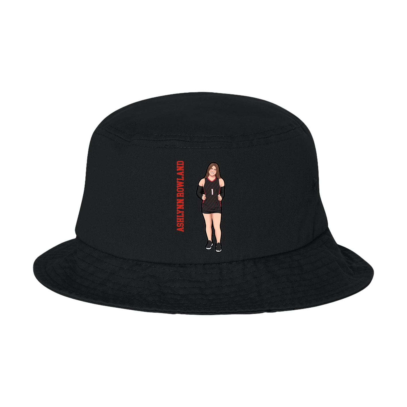 Bucket Cap — Name Vertical in Black