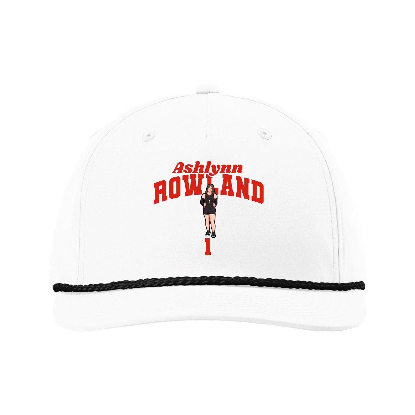 Five-Panel Classic Rope Cap — Signature Arch in White