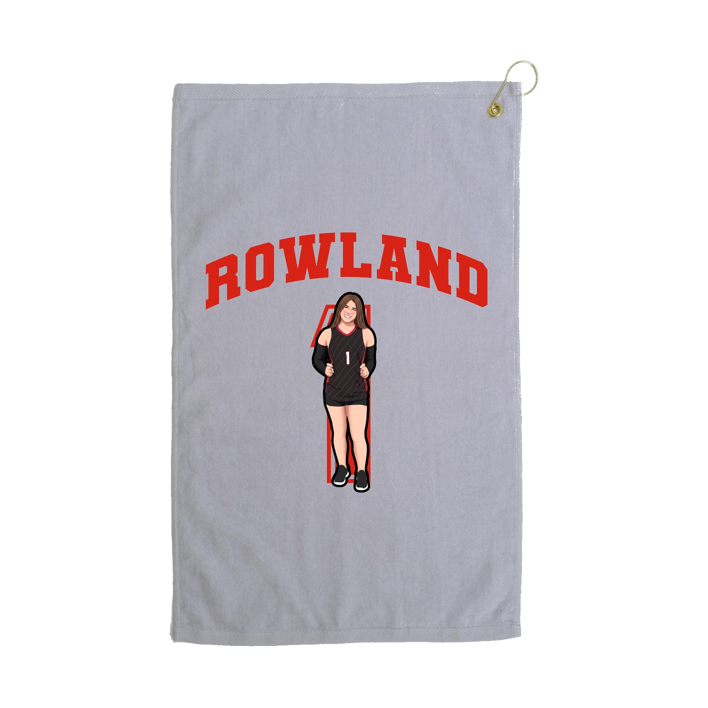 Golf Towel — Number in Grey