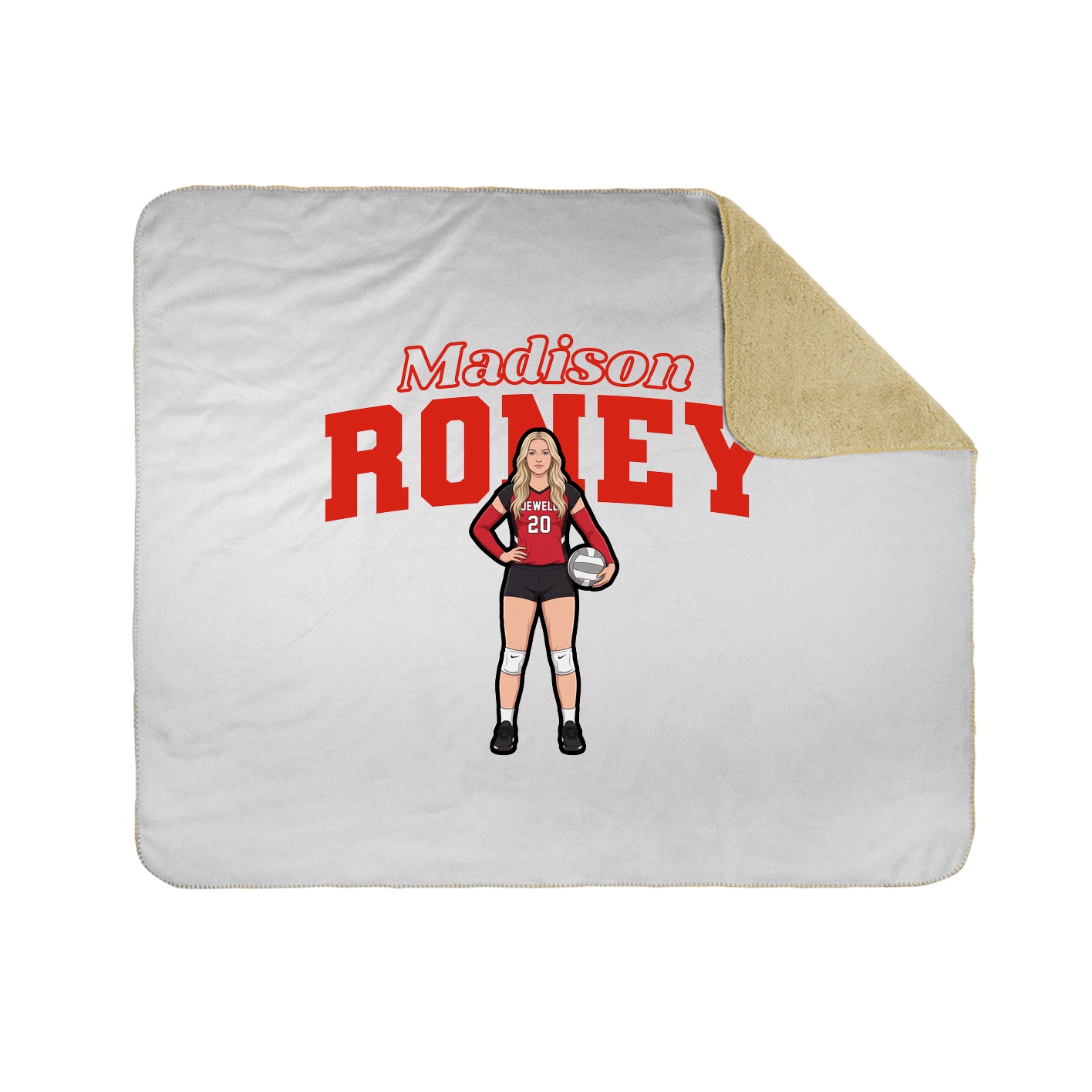 Throw Blanket — Name Arch in White