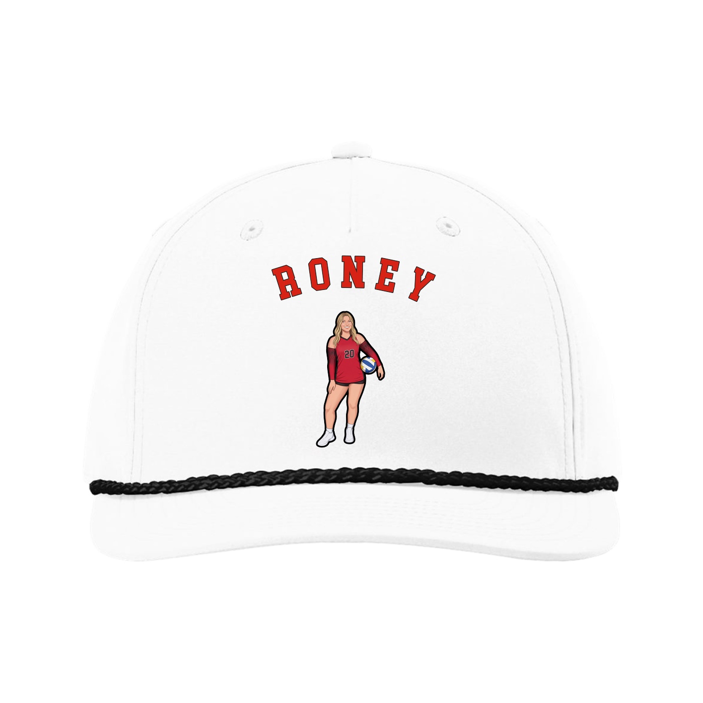 Five-Panel Classic Rope Cap — Shirsey Arch in White