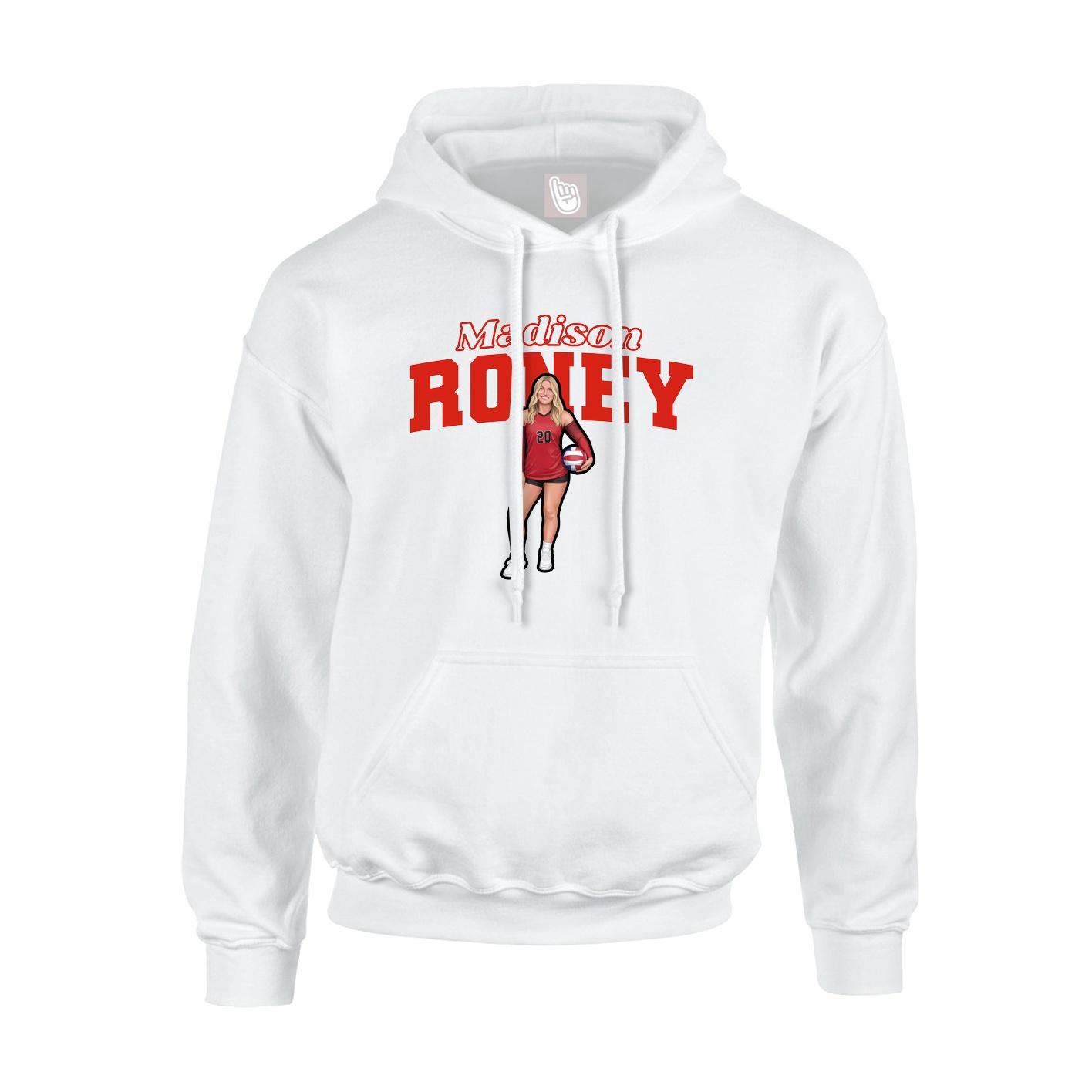 Hoodie — Name Arch in White